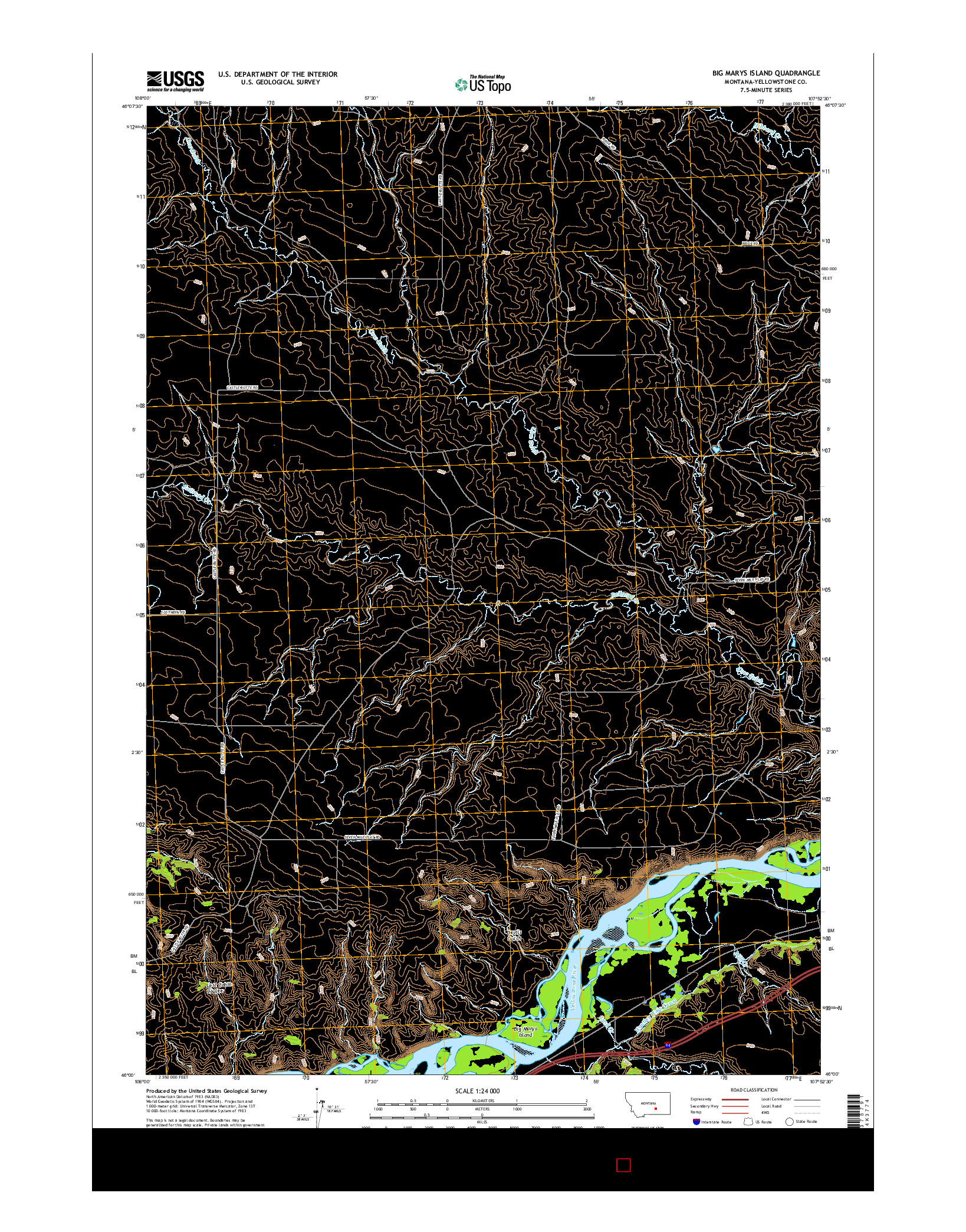 USGS US TOPO 7.5-MINUTE MAP FOR BIG MARYS ISLAND, MT 2017