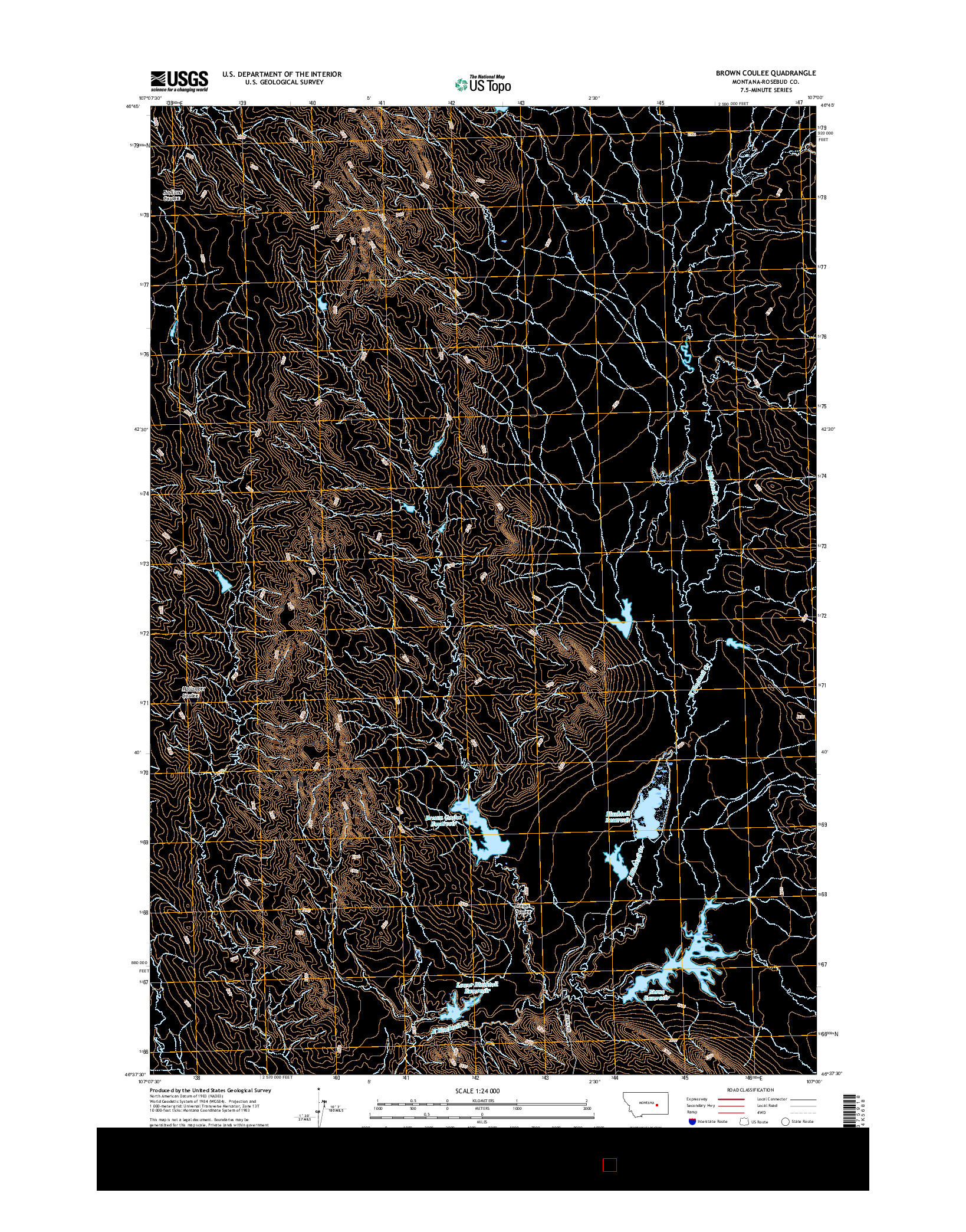 USGS US TOPO 7.5-MINUTE MAP FOR BROWN COULEE, MT 2017