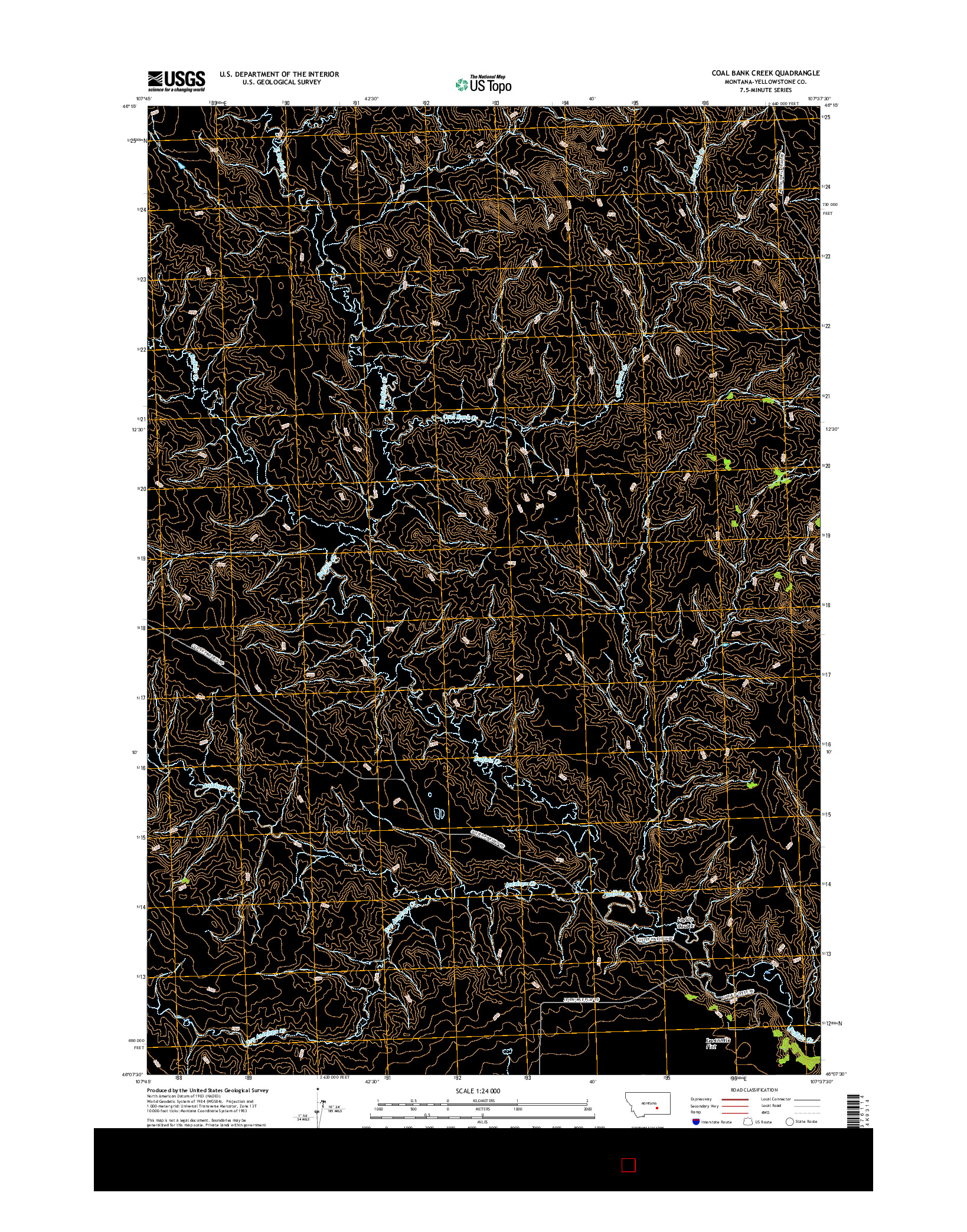 USGS US TOPO 7.5-MINUTE MAP FOR COAL BANK CREEK, MT 2017
