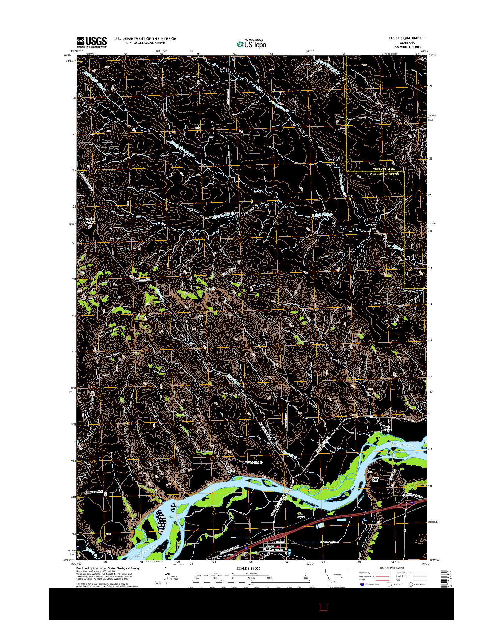 USGS US TOPO 7.5-MINUTE MAP FOR CUSTER, MT 2017