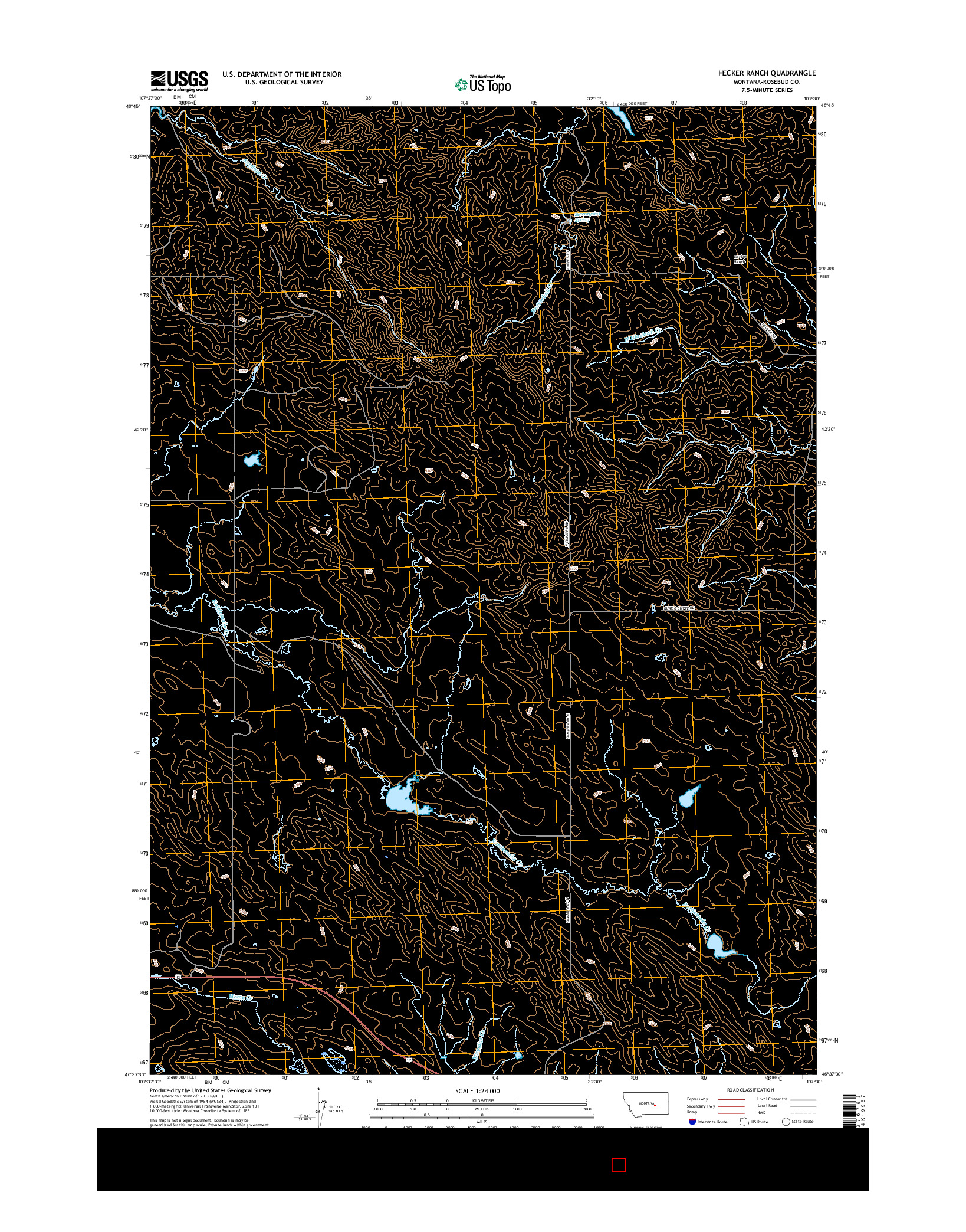 USGS US TOPO 7.5-MINUTE MAP FOR HECKER RANCH, MT 2017
