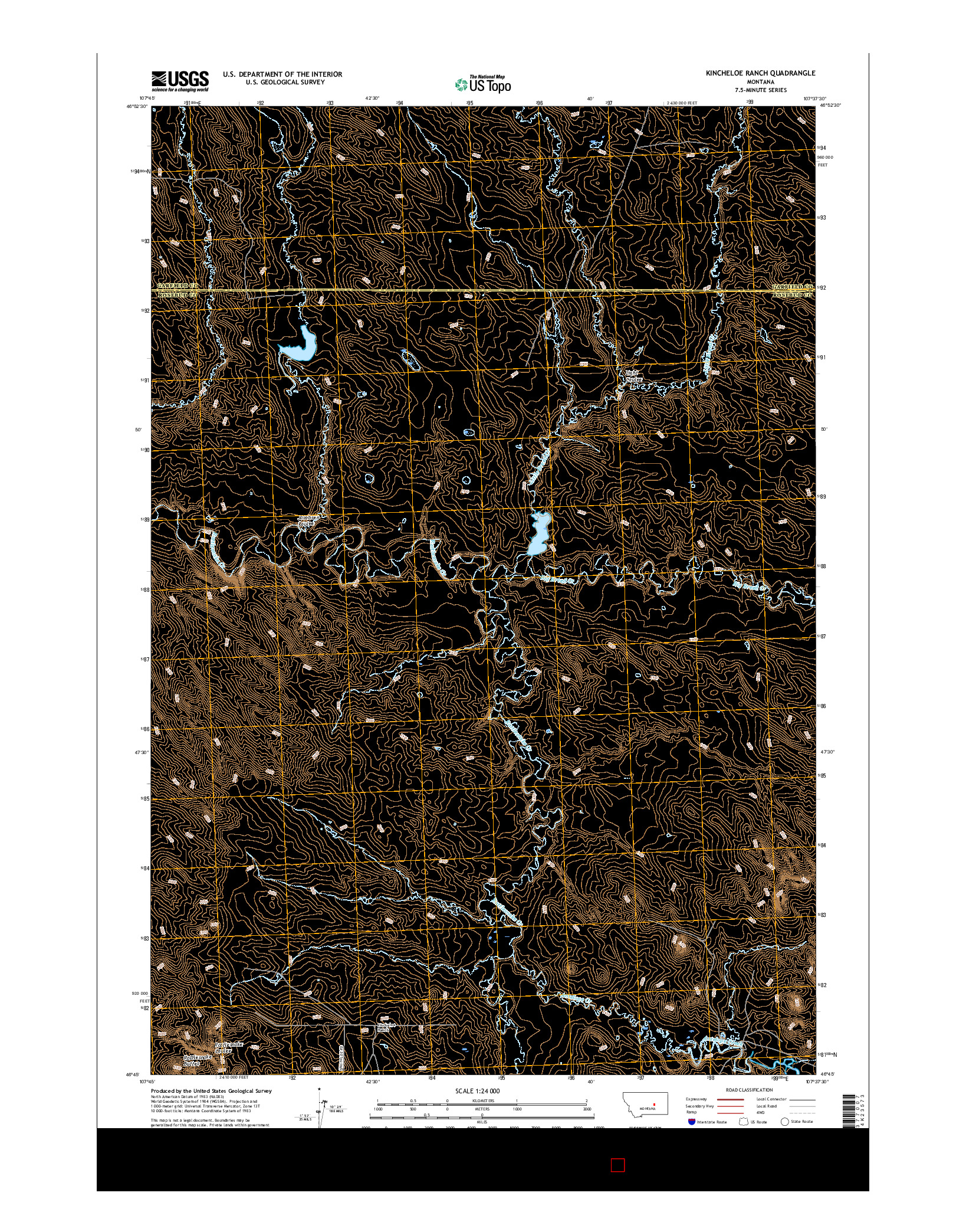 USGS US TOPO 7.5-MINUTE MAP FOR KINCHELOE RANCH, MT 2017