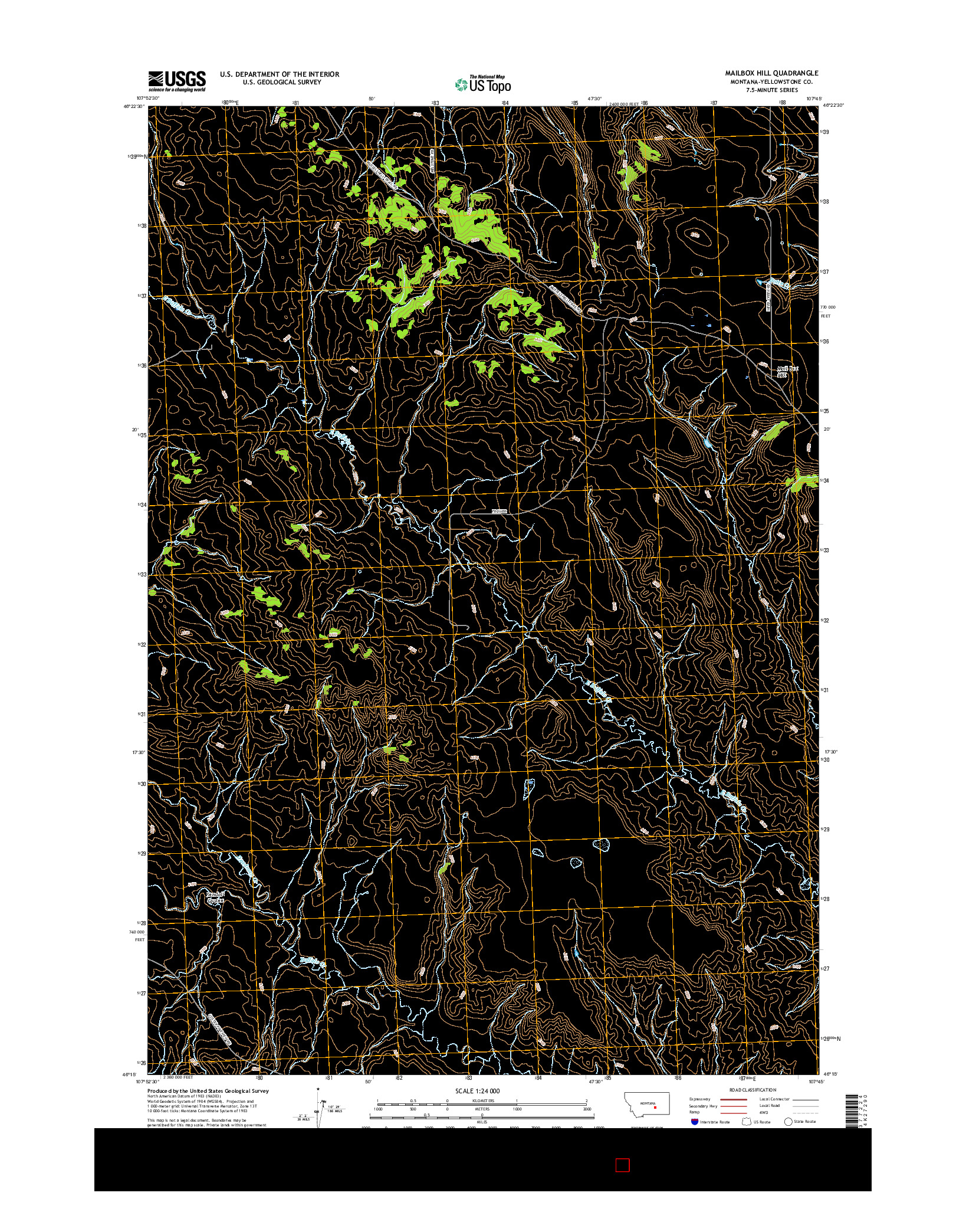 USGS US TOPO 7.5-MINUTE MAP FOR MAILBOX HILL, MT 2017