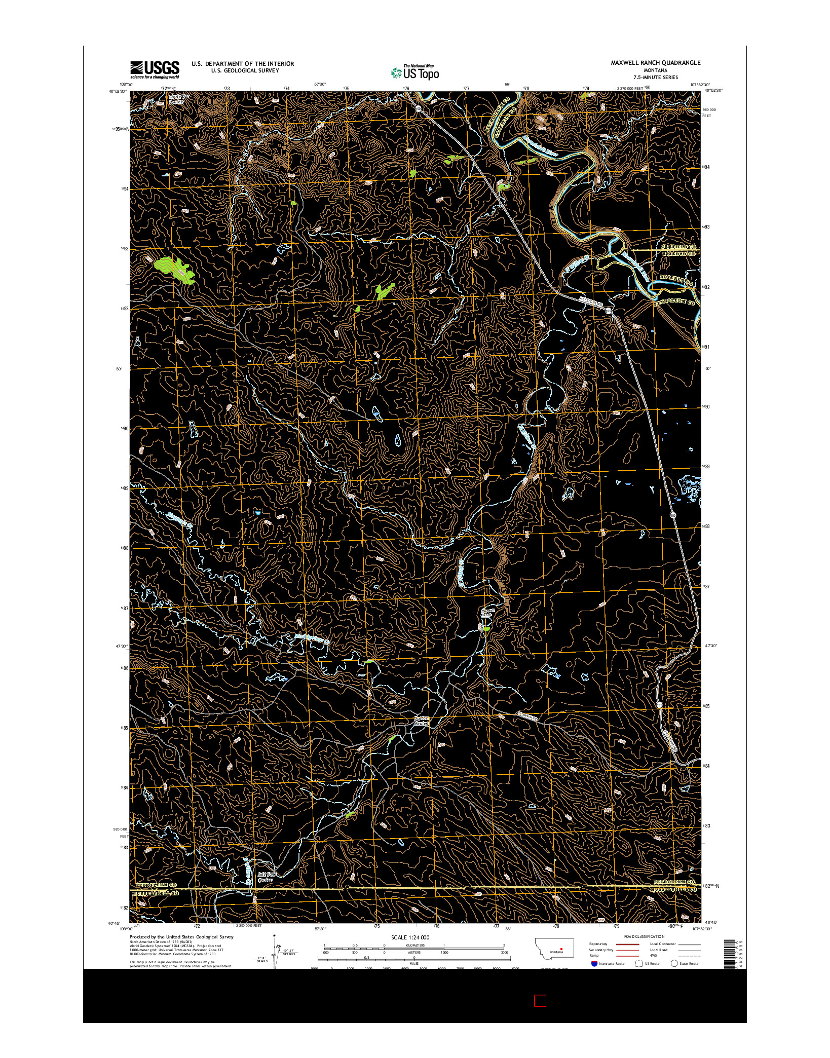 USGS US TOPO 7.5-MINUTE MAP FOR MAXWELL RANCH, MT 2017