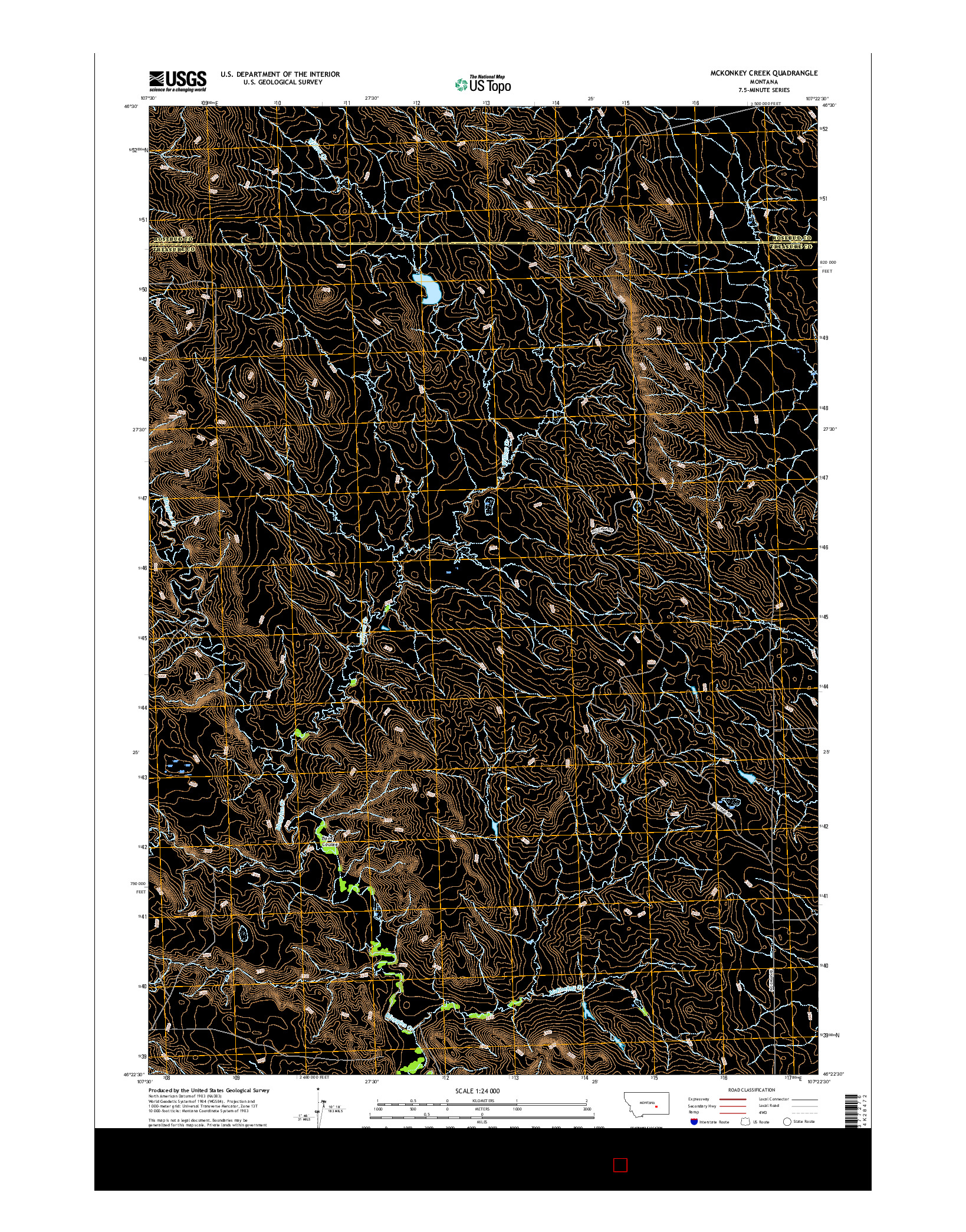 USGS US TOPO 7.5-MINUTE MAP FOR MCKONKEY CREEK, MT 2017