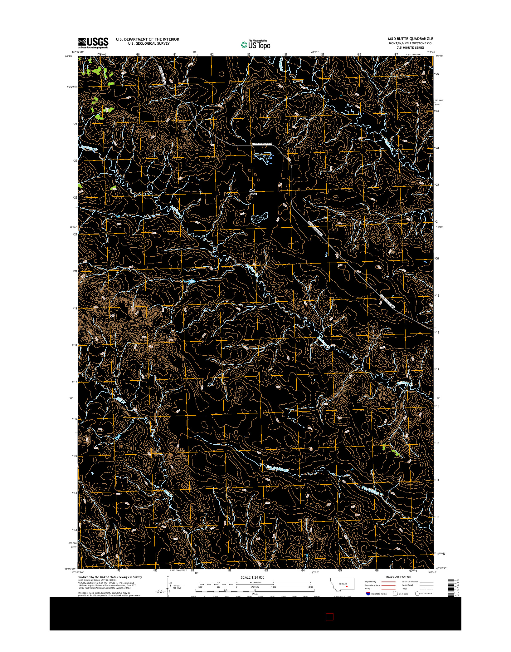 USGS US TOPO 7.5-MINUTE MAP FOR MUD BUTTE, MT 2017