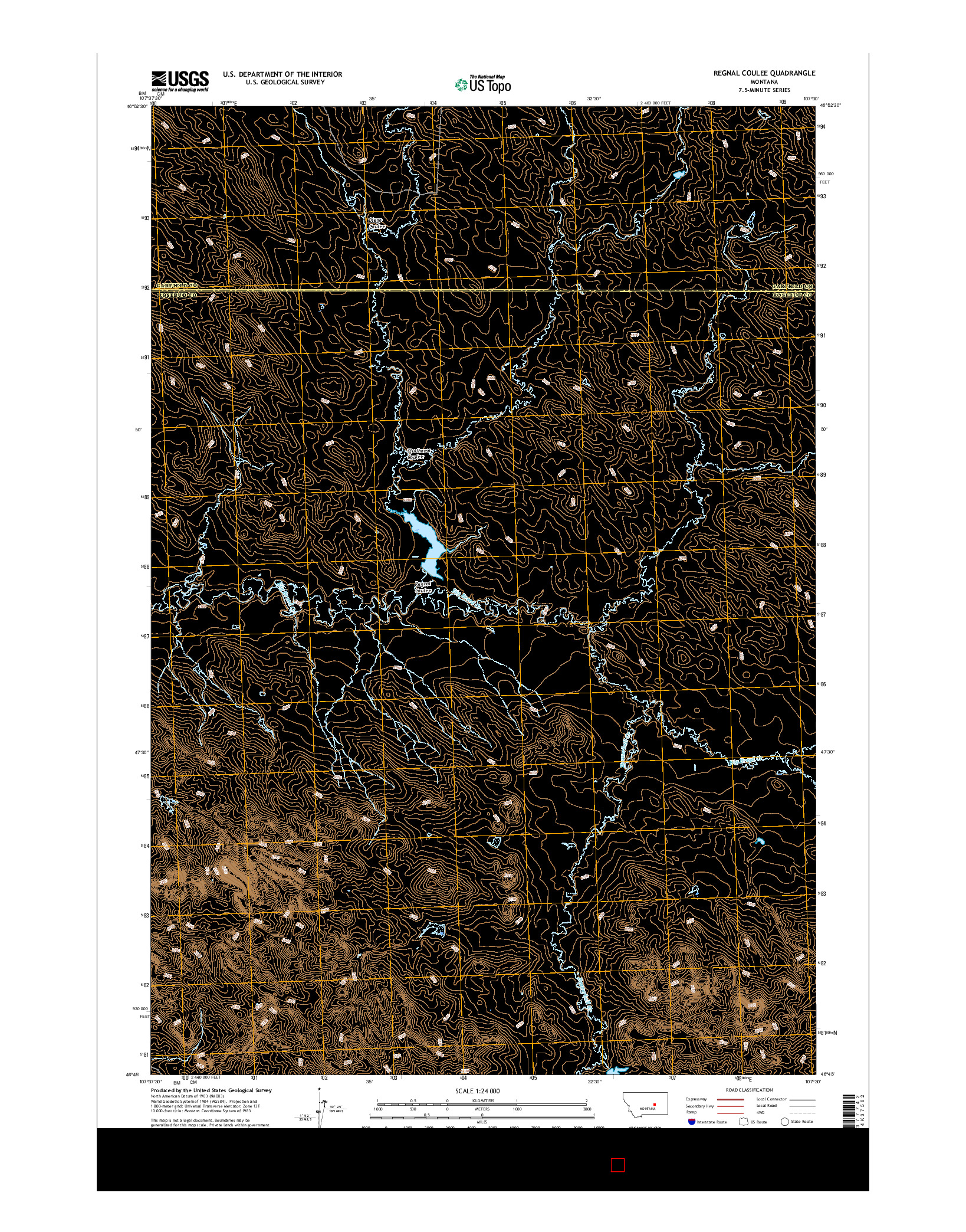 USGS US TOPO 7.5-MINUTE MAP FOR REGNAL COULEE, MT 2017