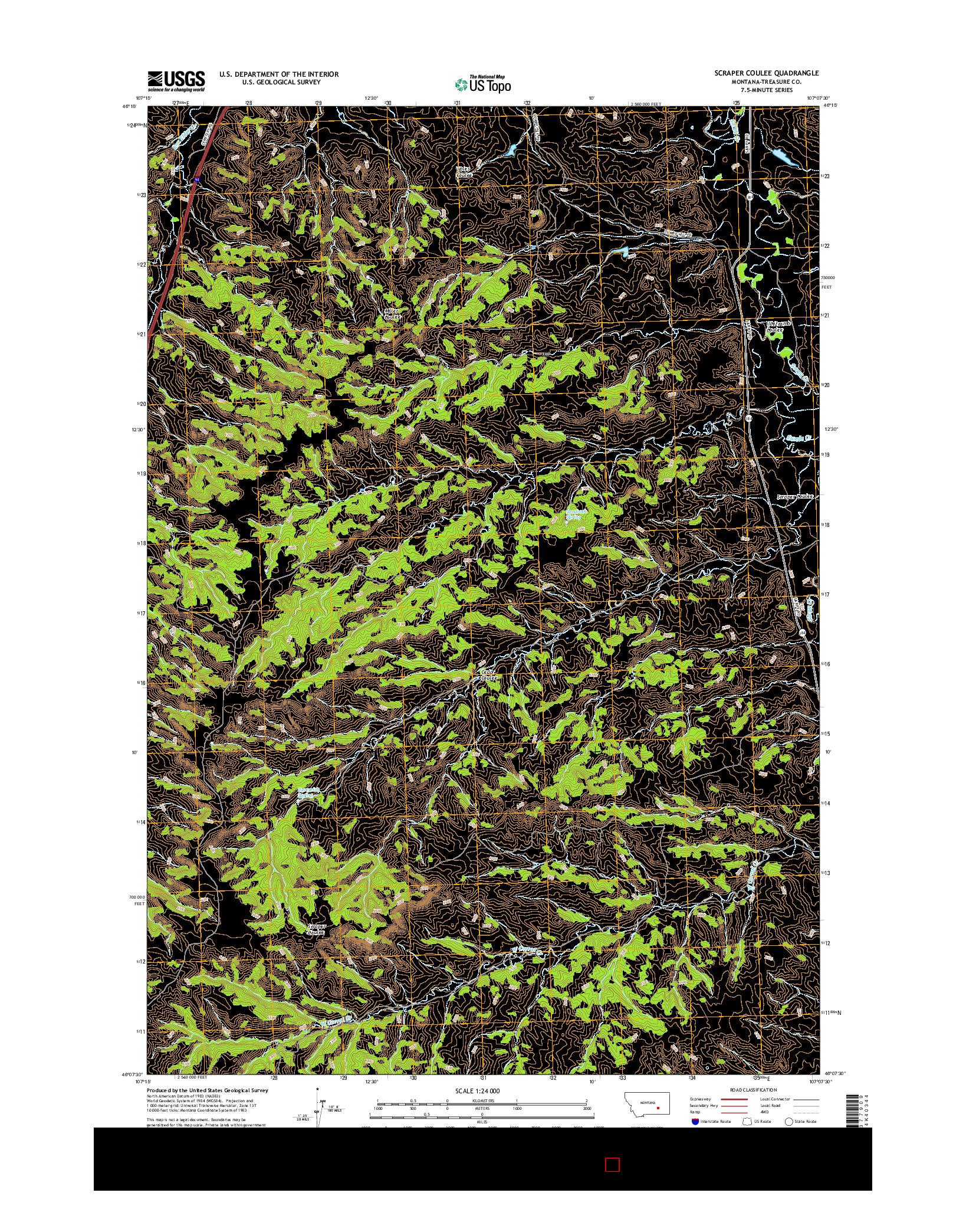 USGS US TOPO 7.5-MINUTE MAP FOR SCRAPER COULEE, MT 2017