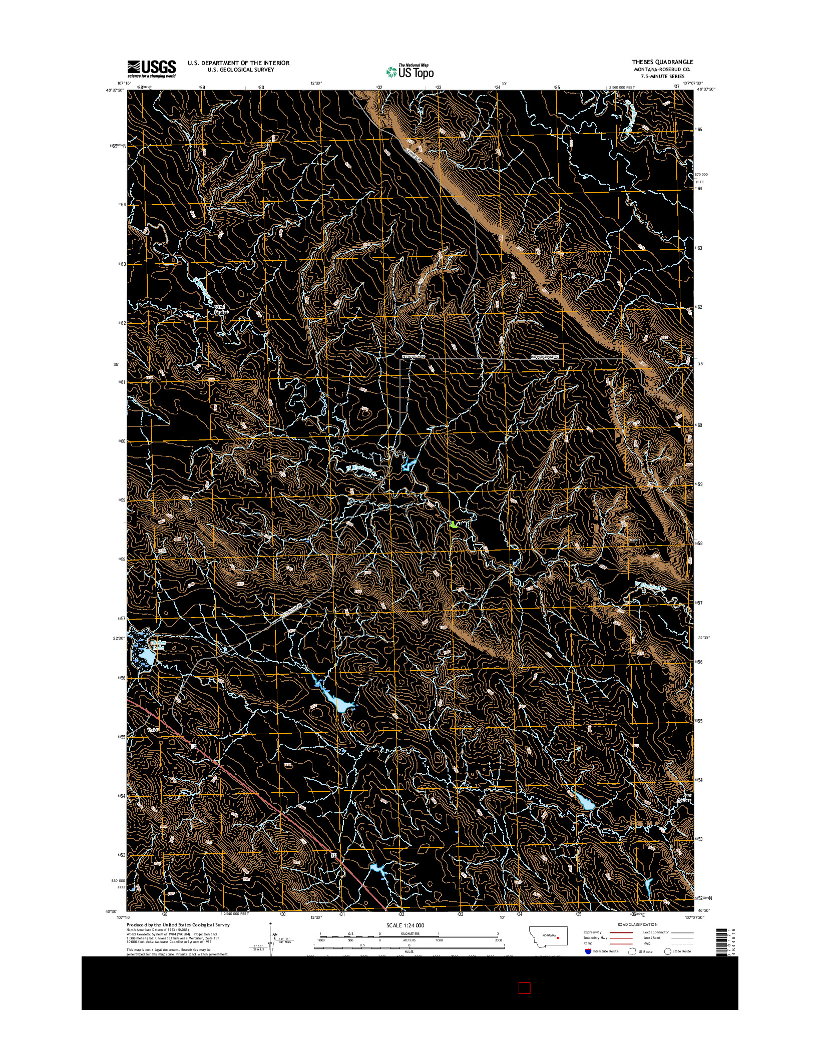 USGS US TOPO 7.5-MINUTE MAP FOR THEBES, MT 2017