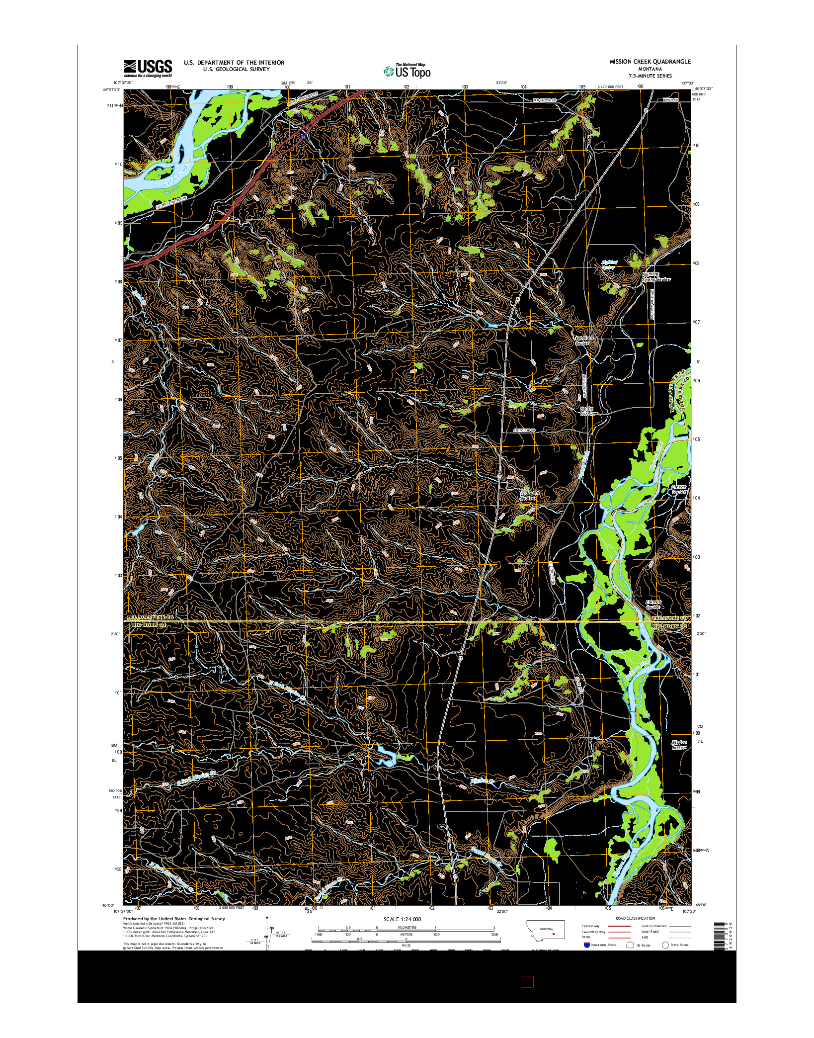 USGS US TOPO 7.5-MINUTE MAP FOR MISSION CREEK, MT 2017