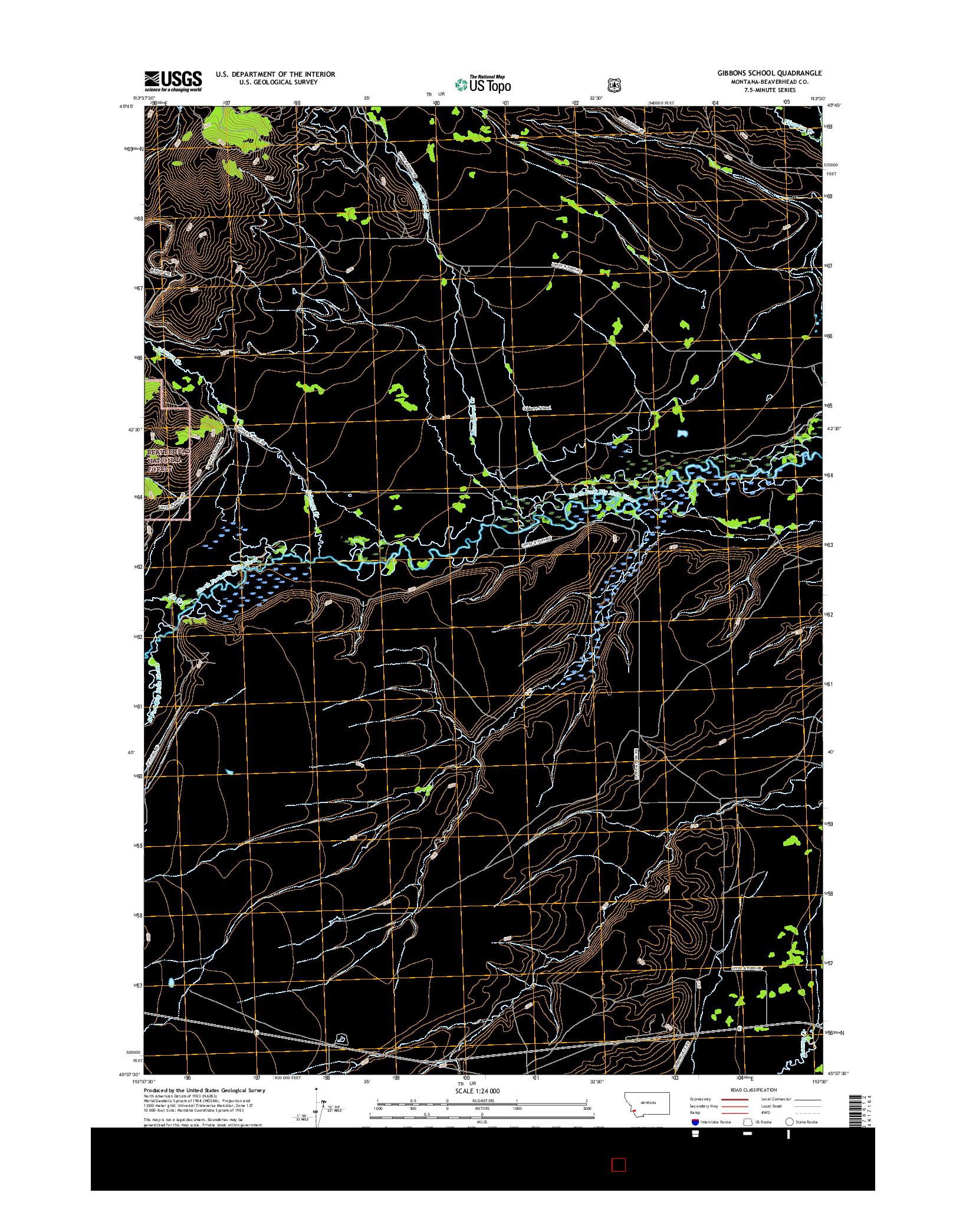 USGS US TOPO 7.5-MINUTE MAP FOR GIBBONS SCHOOL, MT 2017