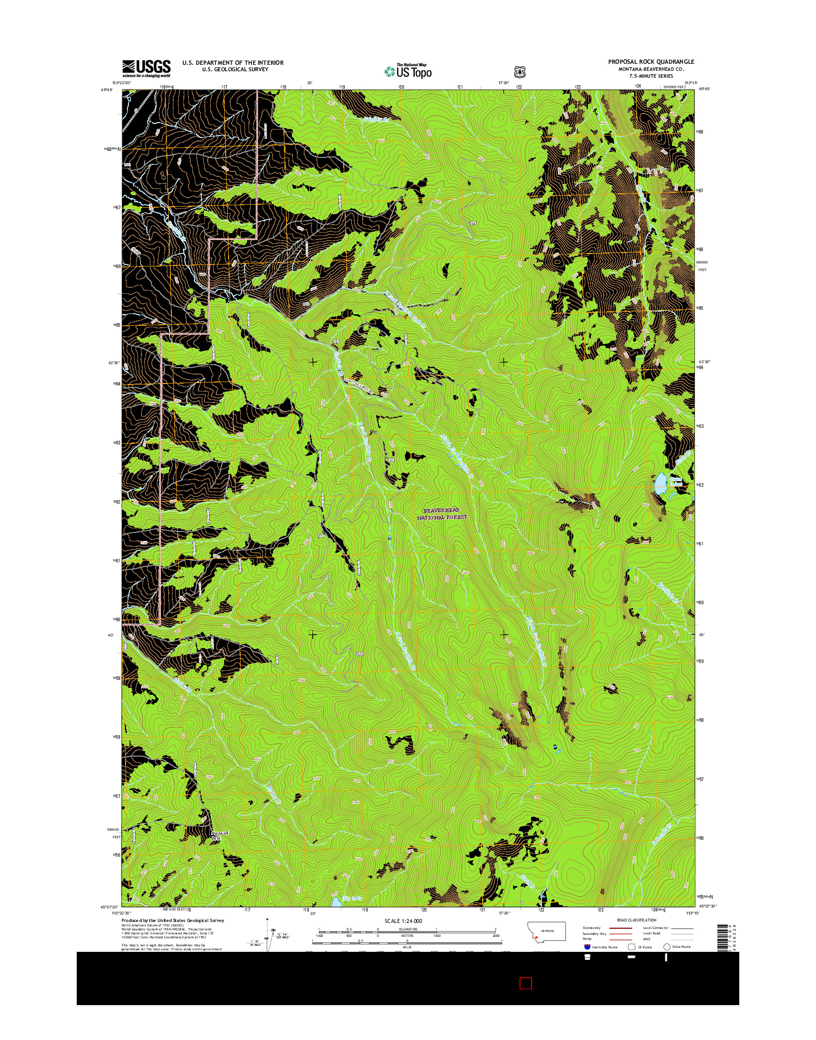 USGS US TOPO 7.5-MINUTE MAP FOR PROPOSAL ROCK, MT 2017