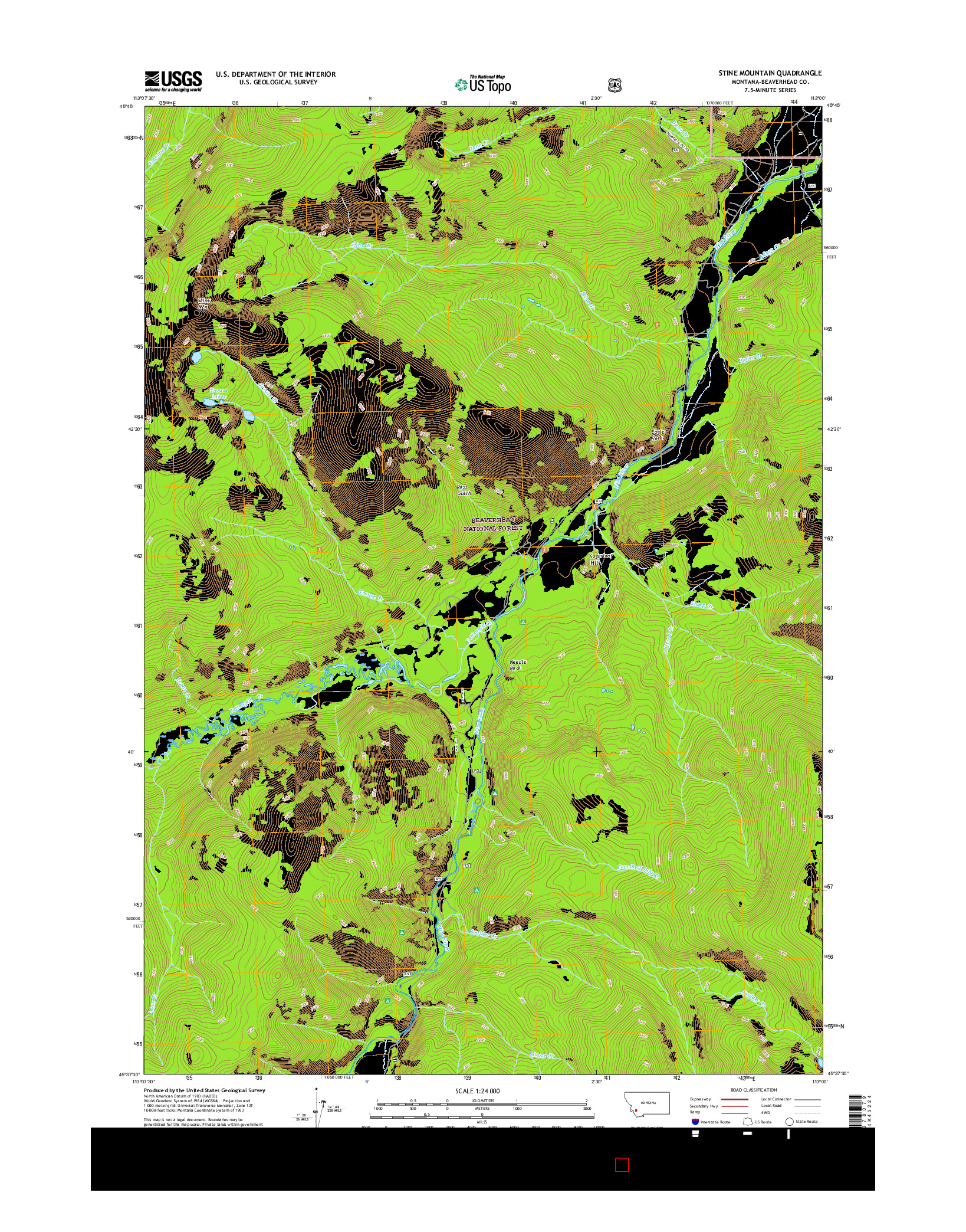 USGS US TOPO 7.5-MINUTE MAP FOR STINE MOUNTAIN, MT 2017