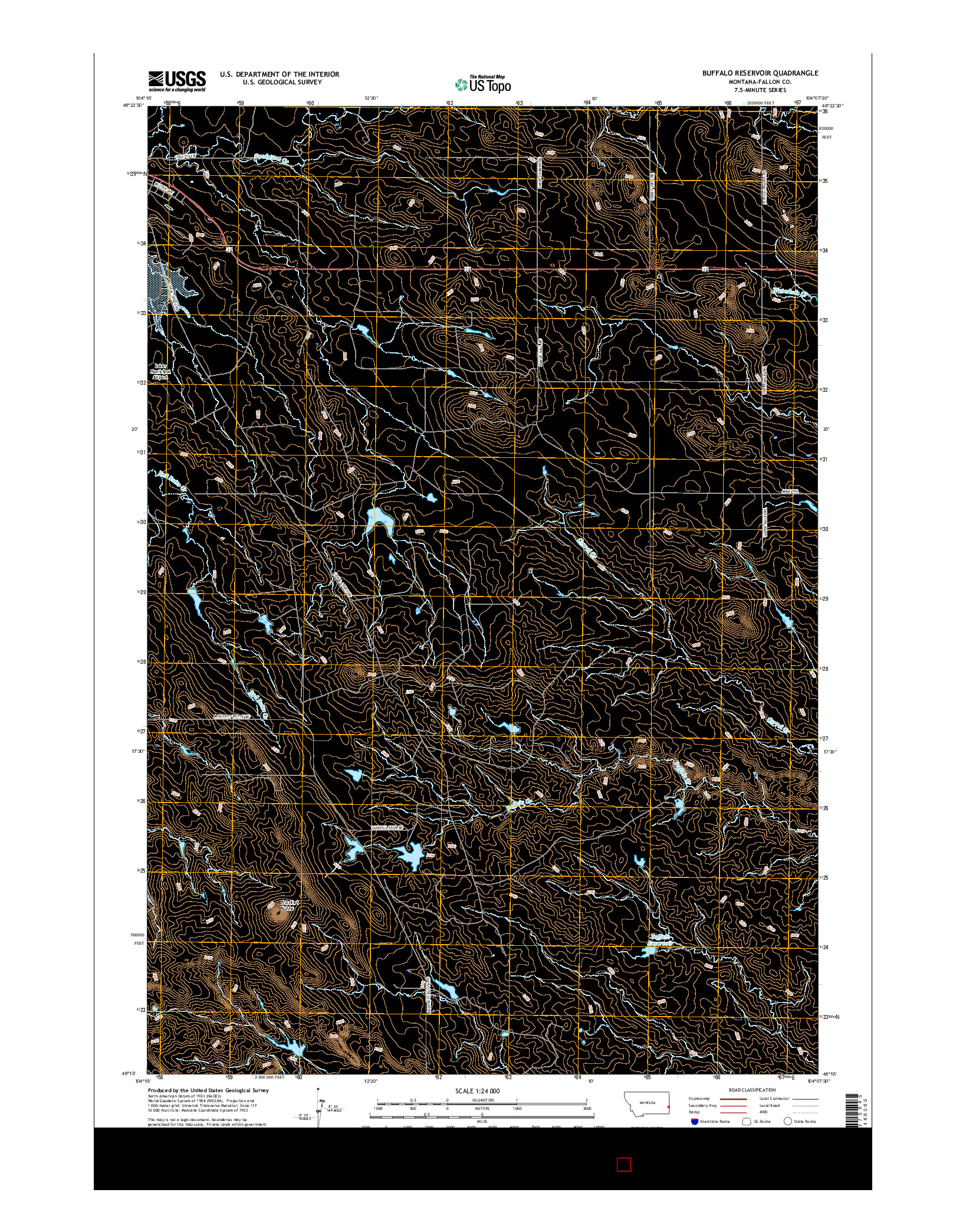 USGS US TOPO 7.5-MINUTE MAP FOR BUFFALO RESERVOIR, MT 2017