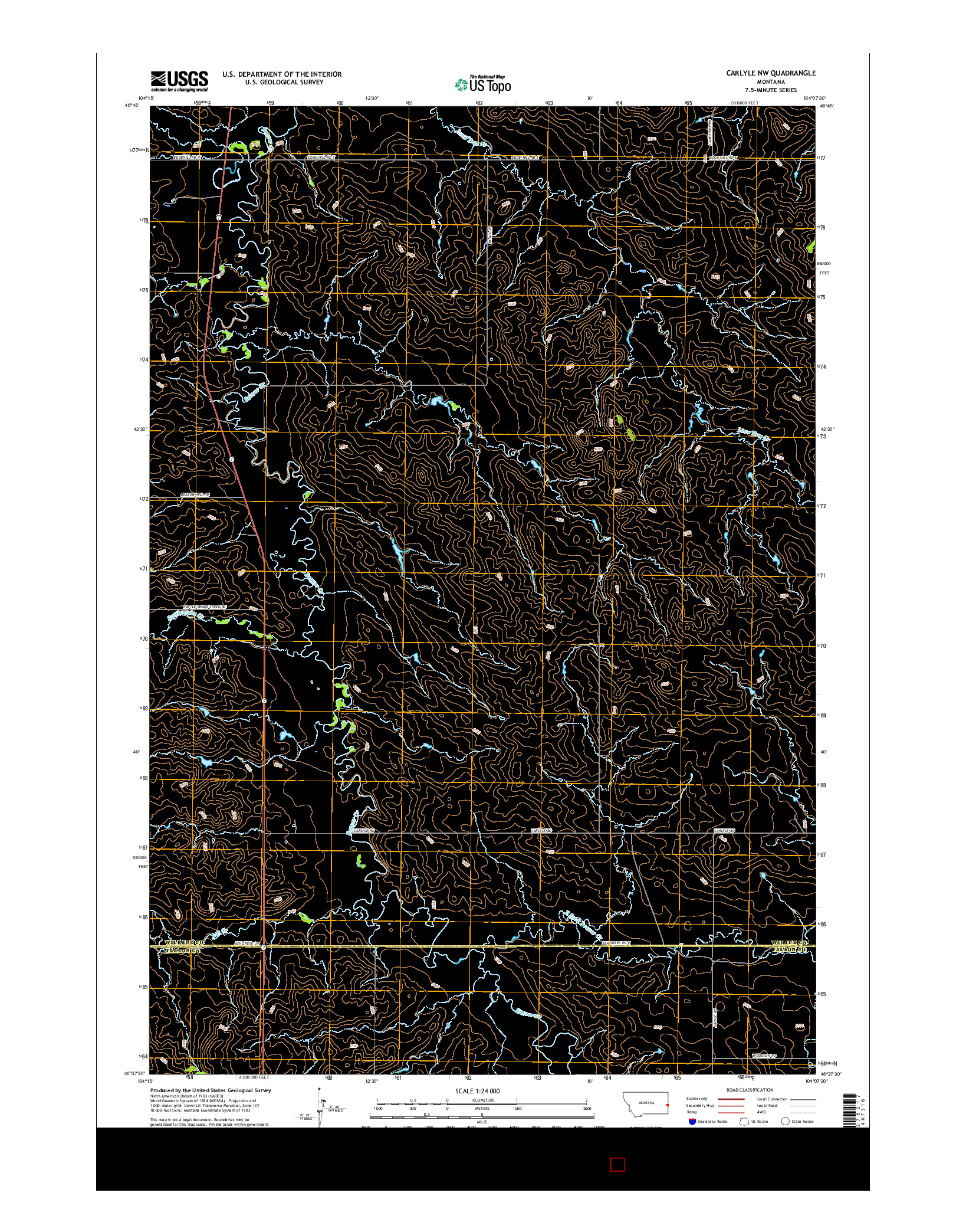 USGS US TOPO 7.5-MINUTE MAP FOR CARLYLE NW, MT 2017