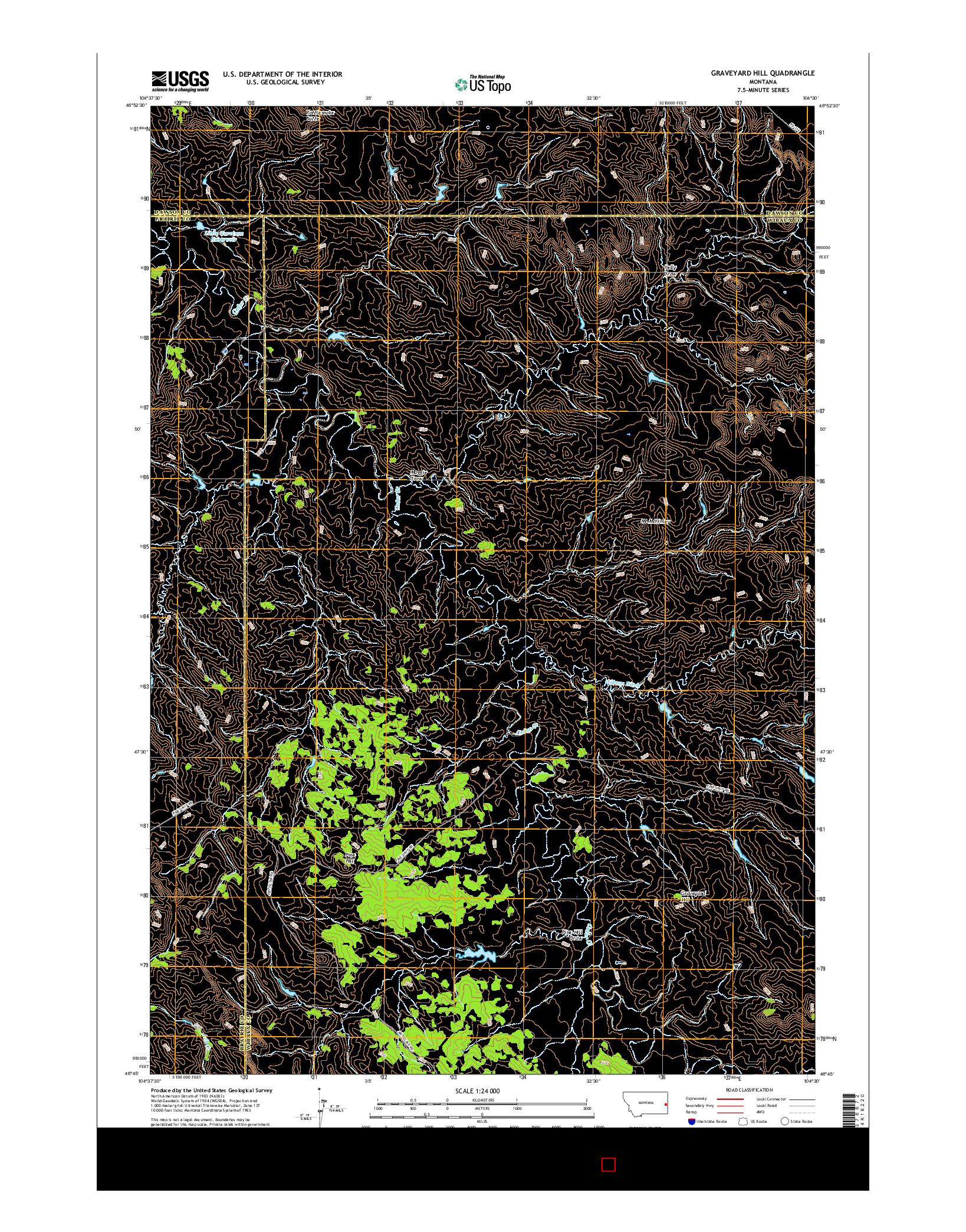 USGS US TOPO 7.5-MINUTE MAP FOR GRAVEYARD HILL, MT 2017