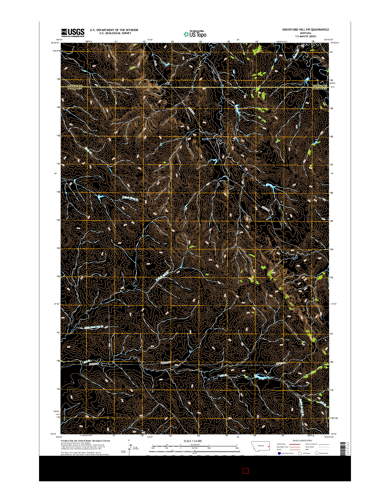 USGS US TOPO 7.5-MINUTE MAP FOR GRAVEYARD HILL SW, MT 2017