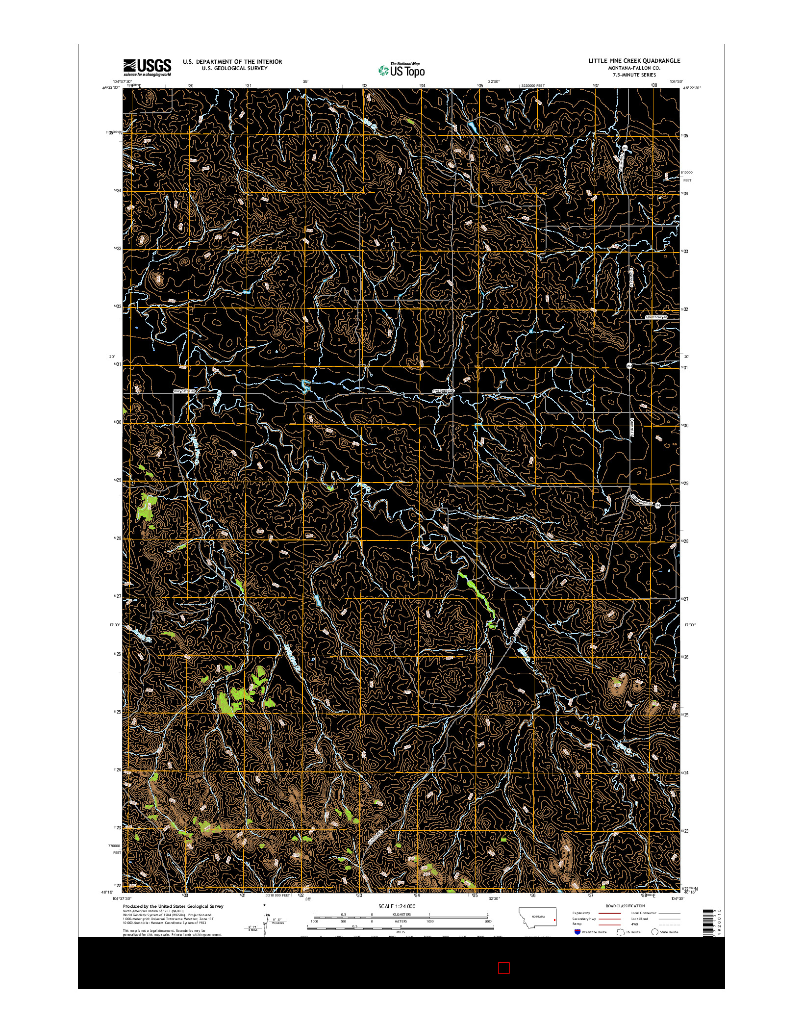 USGS US TOPO 7.5-MINUTE MAP FOR LITTLE PINE CREEK, MT 2017