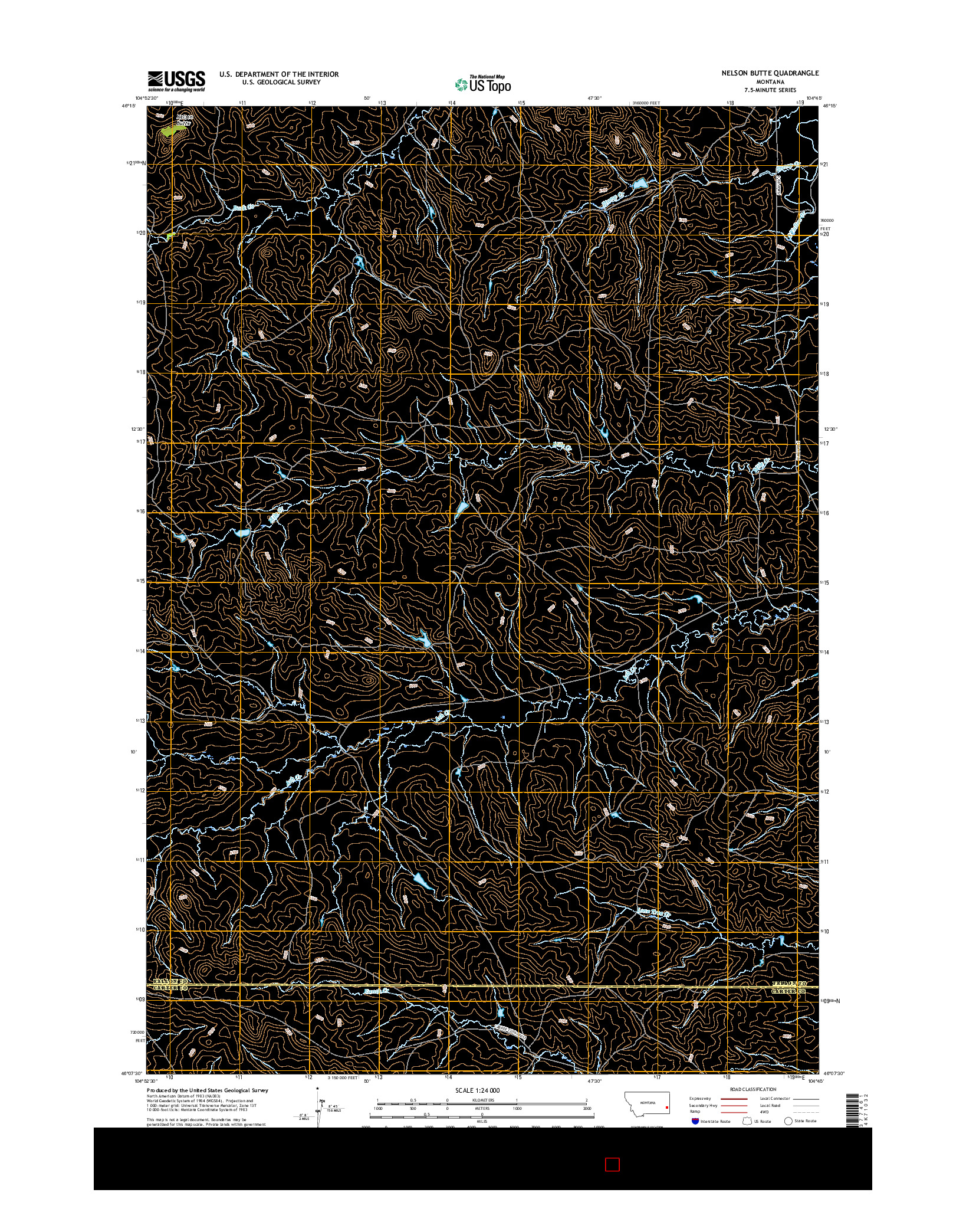 USGS US TOPO 7.5-MINUTE MAP FOR NELSON BUTTE, MT 2017