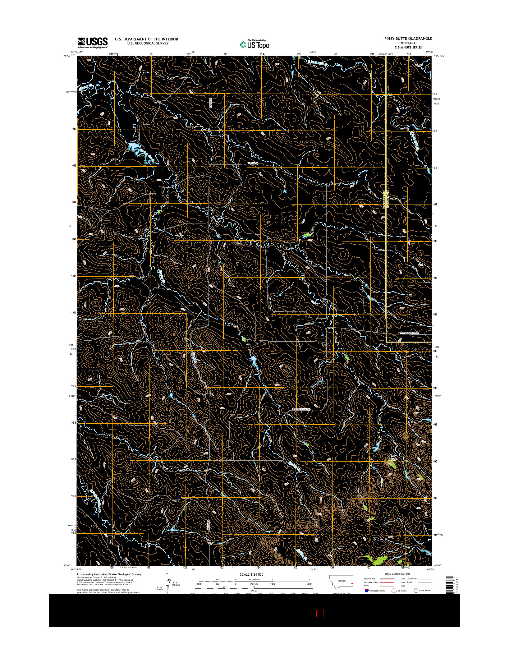 USGS US TOPO 7.5-MINUTE MAP FOR PINEY BUTTE, MT 2017