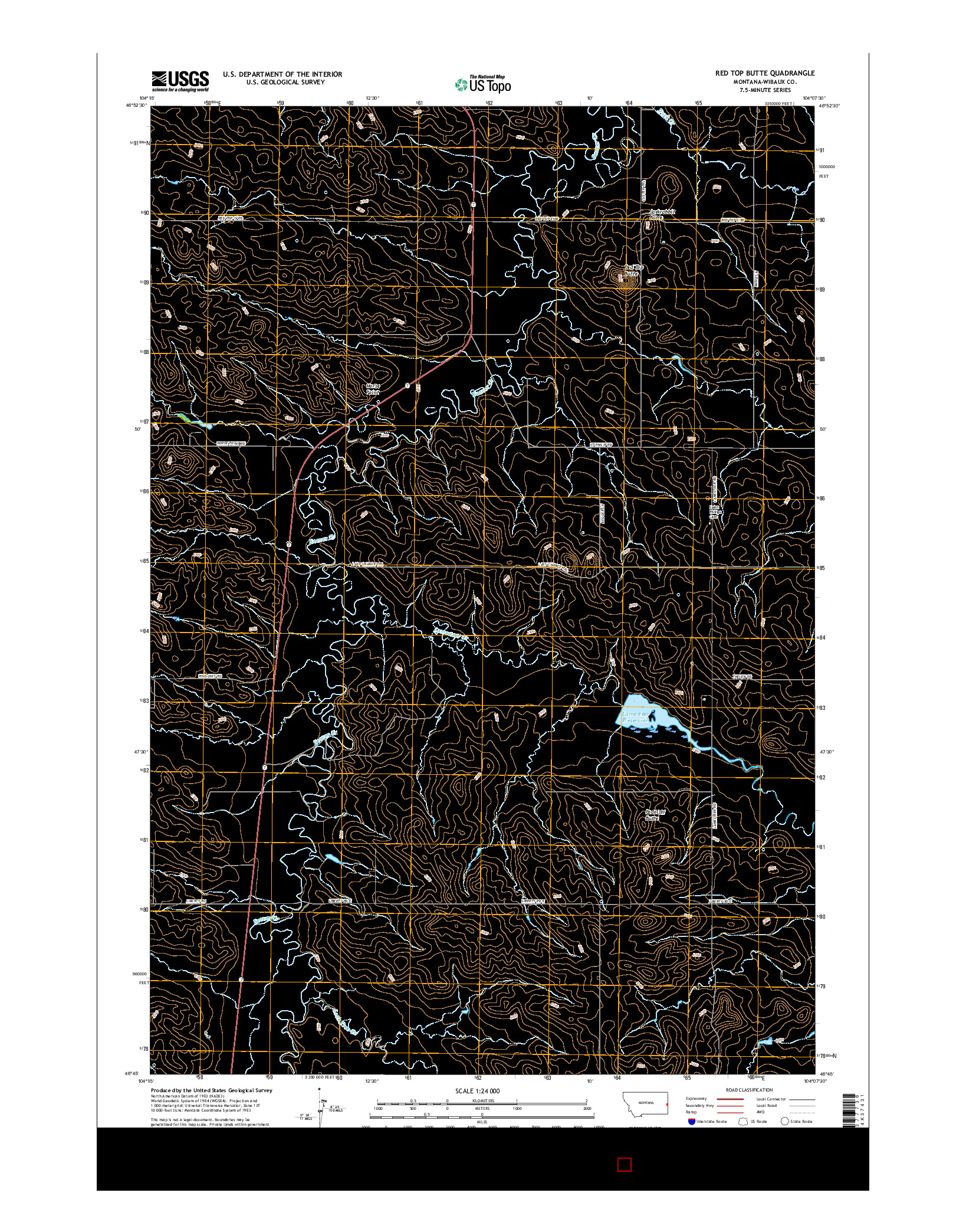 USGS US TOPO 7.5-MINUTE MAP FOR RED TOP BUTTE, MT 2017