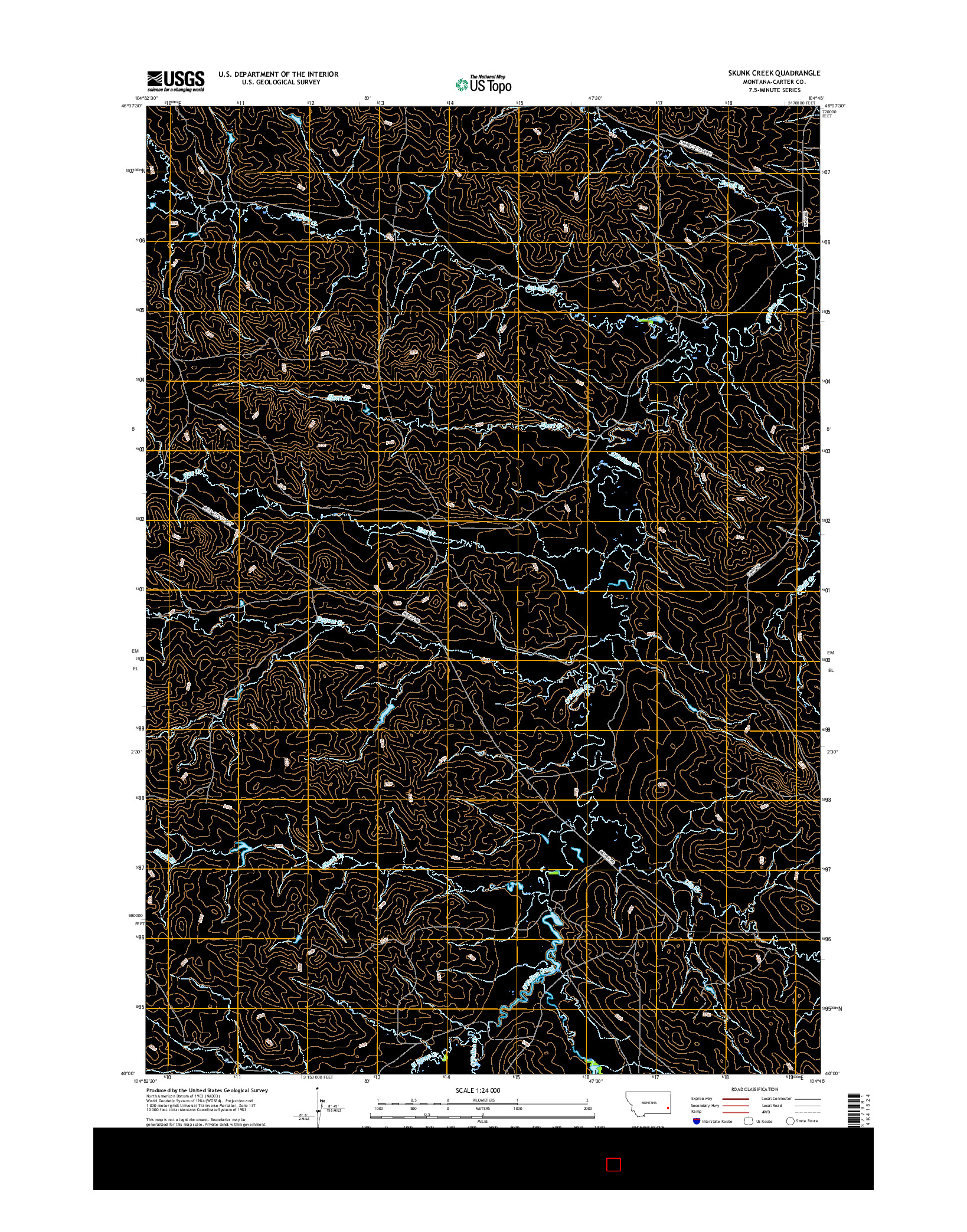 USGS US TOPO 7.5-MINUTE MAP FOR SKUNK CREEK, MT 2017