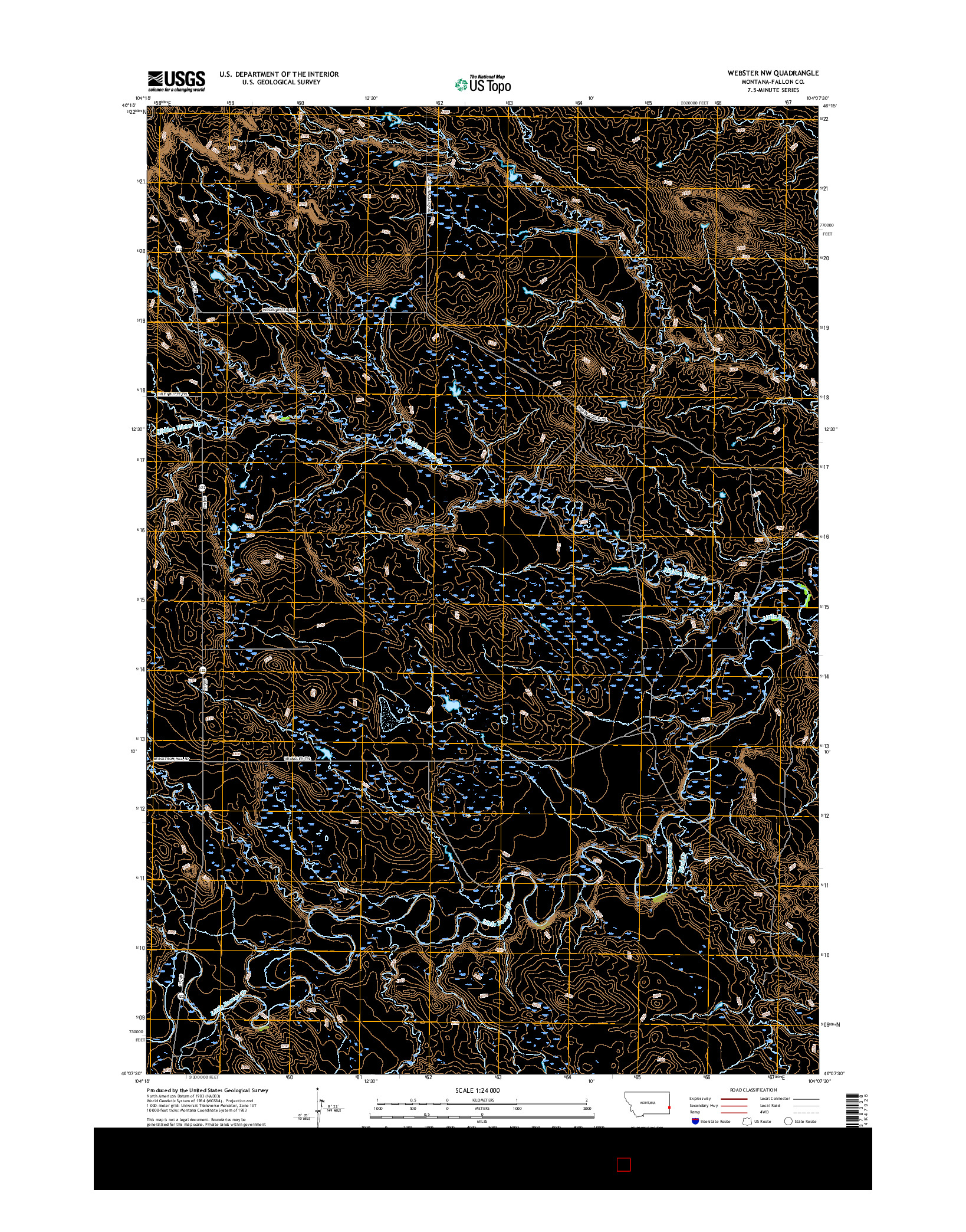 USGS US TOPO 7.5-MINUTE MAP FOR WEBSTER NW, MT 2017