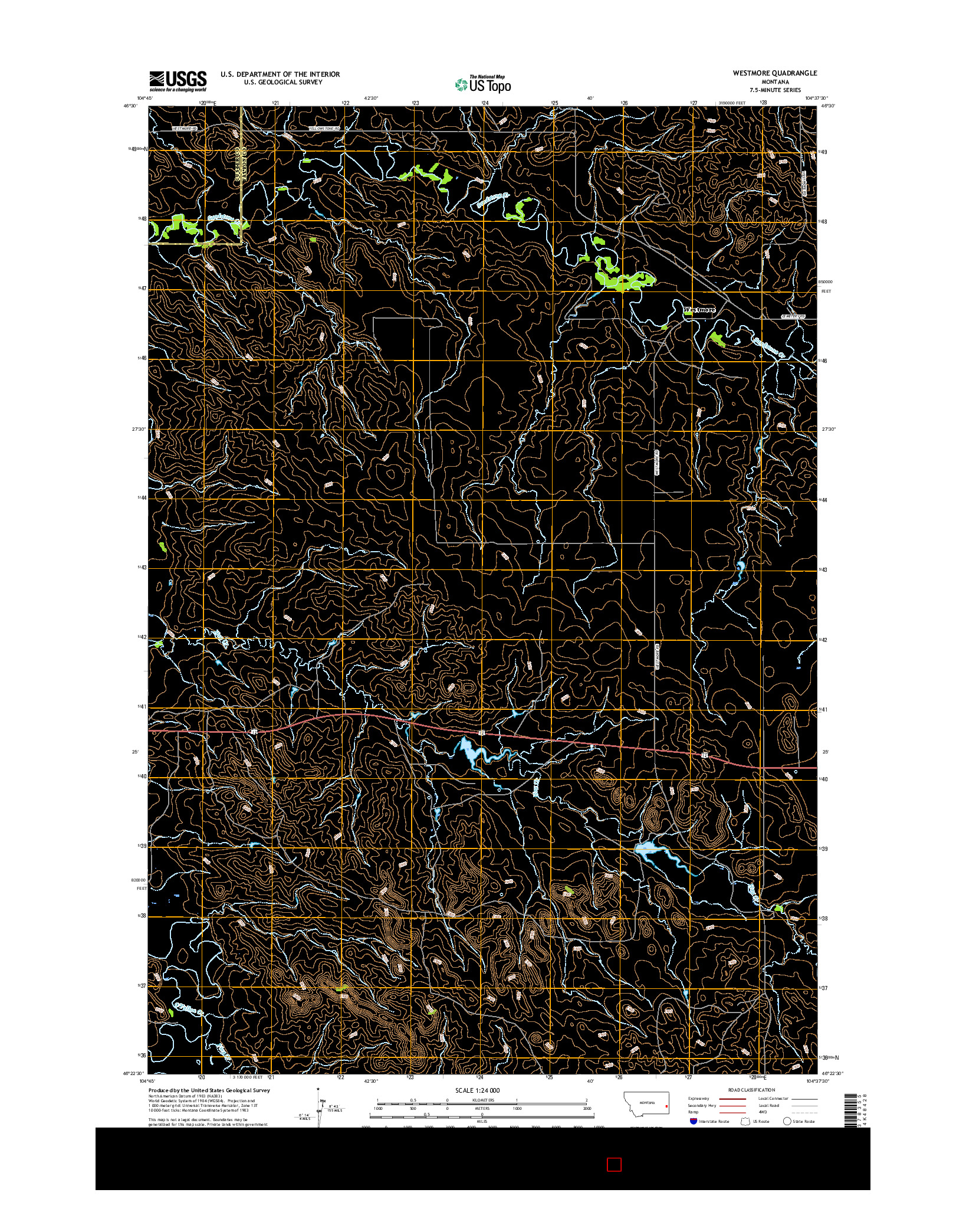 USGS US TOPO 7.5-MINUTE MAP FOR WESTMORE, MT 2017