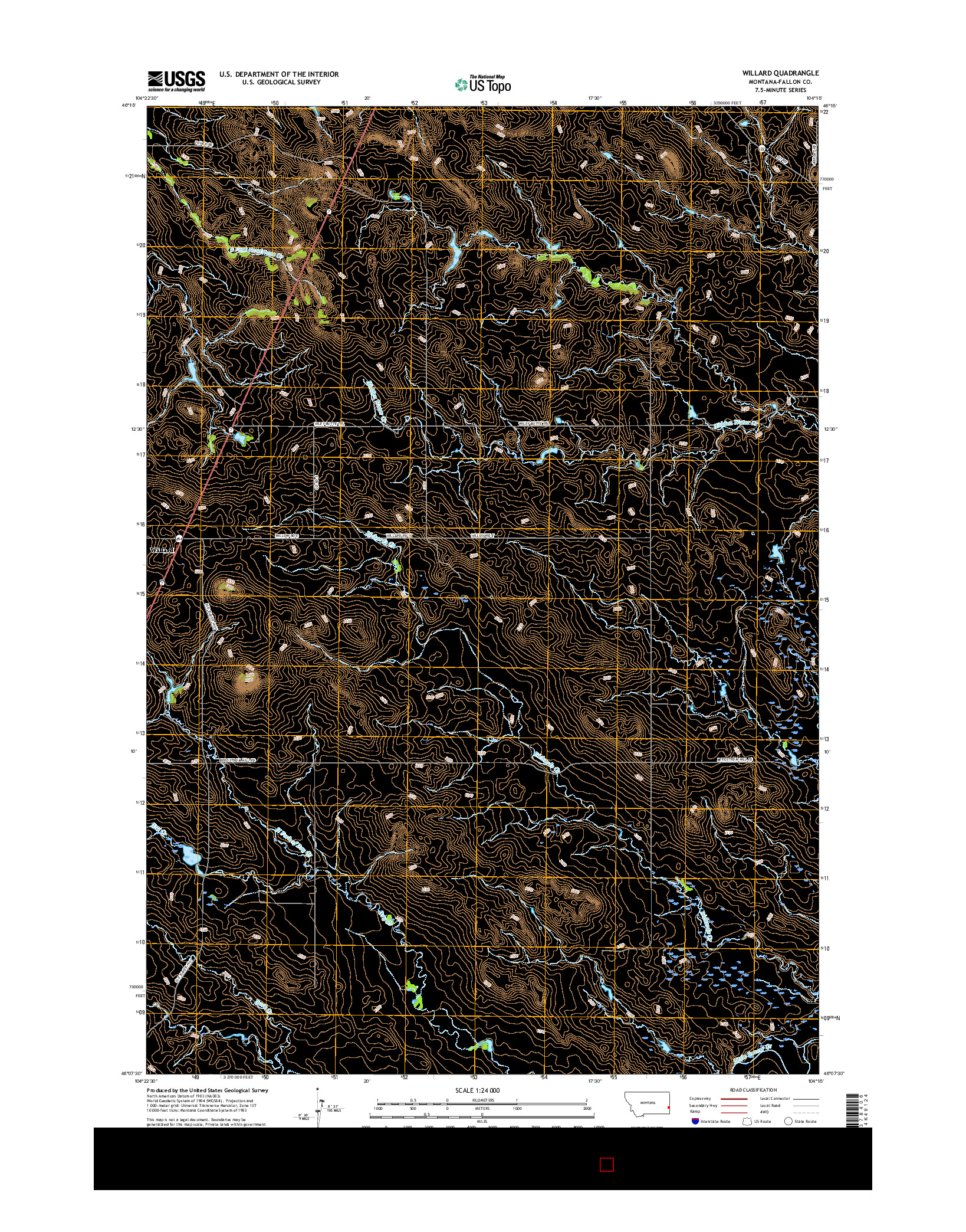 USGS US TOPO 7.5-MINUTE MAP FOR WILLARD, MT 2017