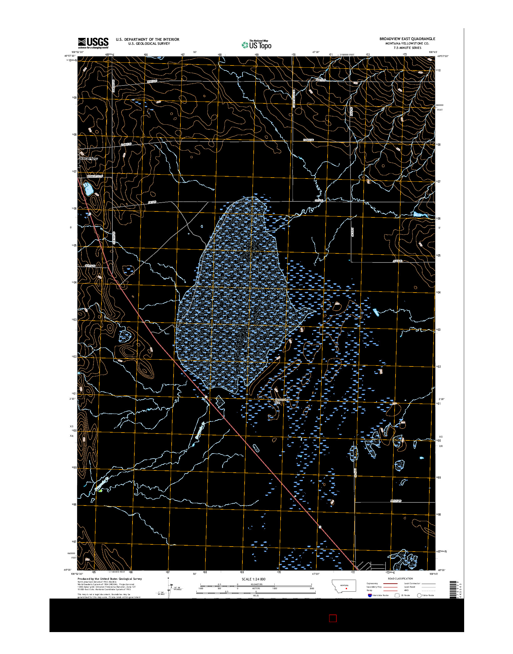 USGS US TOPO 7.5-MINUTE MAP FOR BROADVIEW EAST, MT 2017