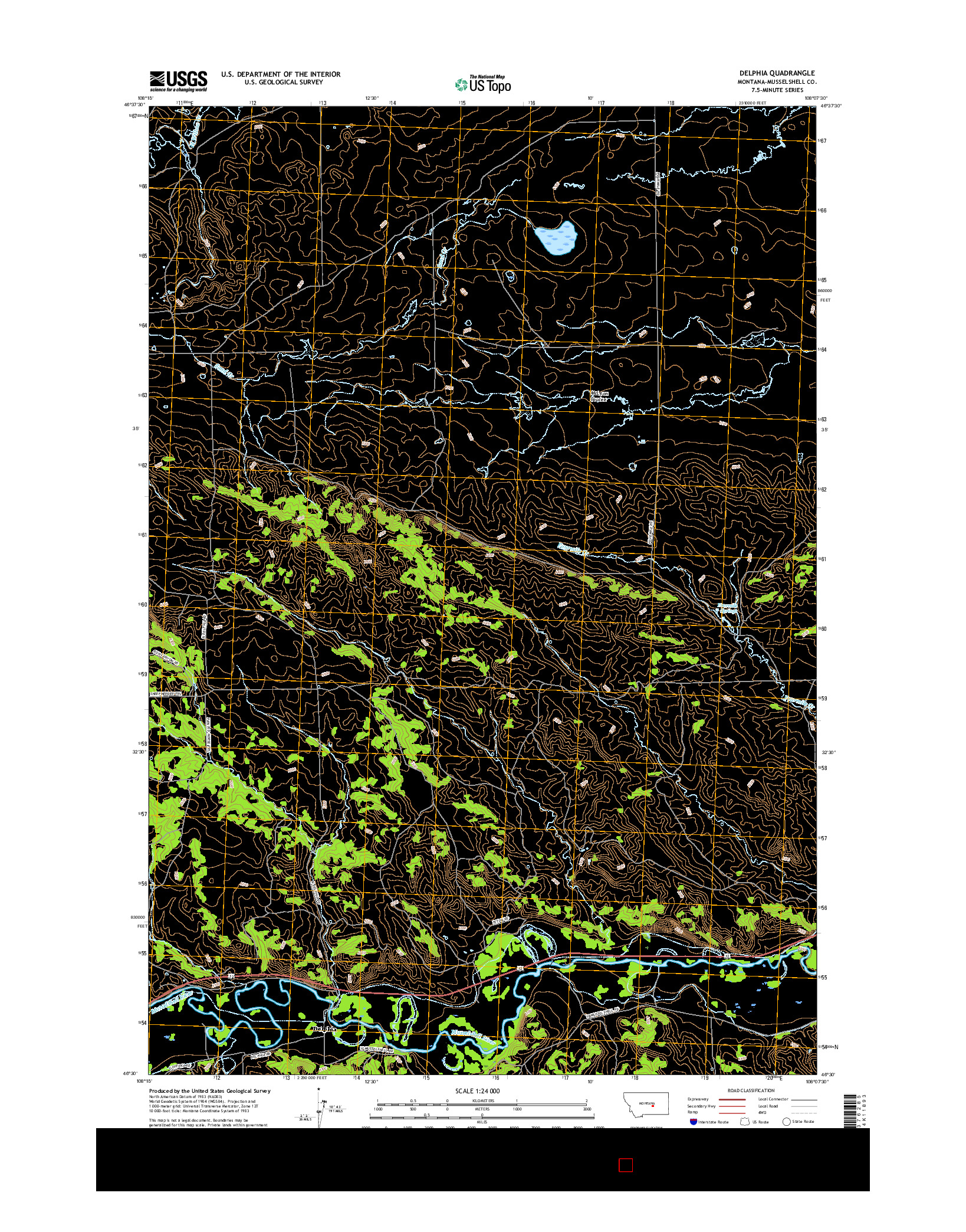 USGS US TOPO 7.5-MINUTE MAP FOR DELPHIA, MT 2017