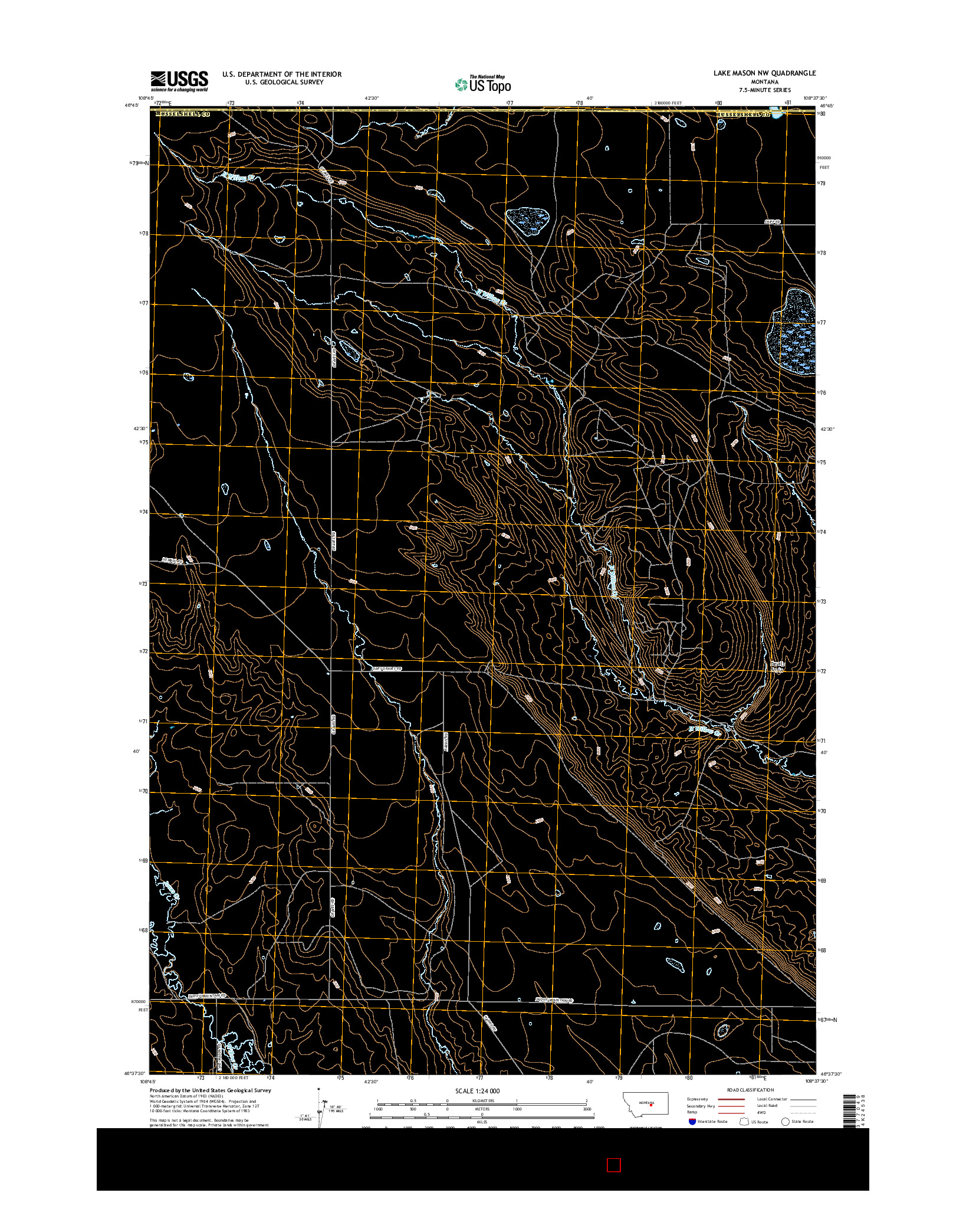 USGS US TOPO 7.5-MINUTE MAP FOR LAKE MASON NW, MT 2017