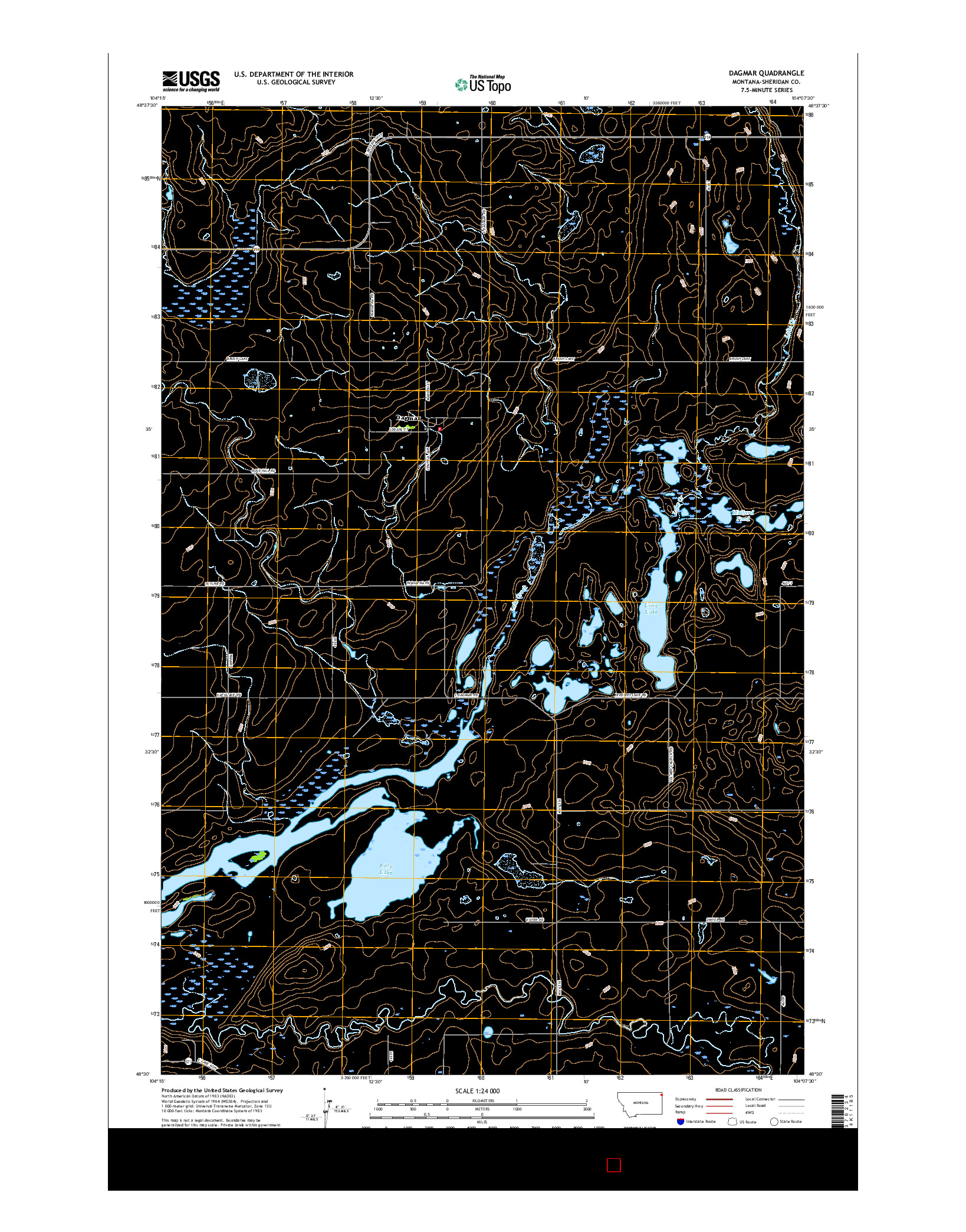 USGS US TOPO 7.5-MINUTE MAP FOR DAGMAR, MT 2017