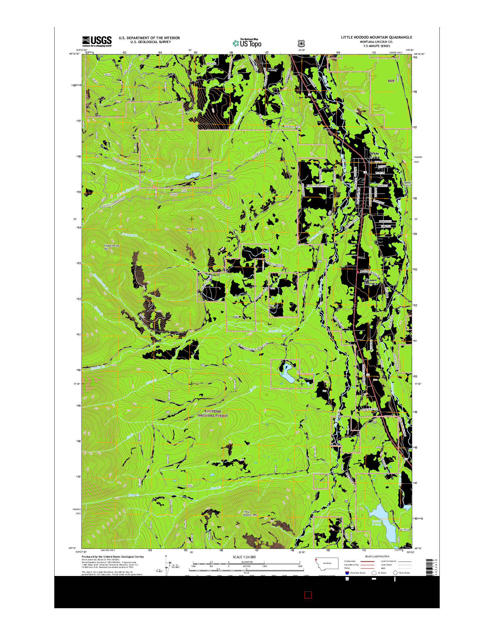 USGS US TOPO 7.5-MINUTE MAP FOR LITTLE HOODOO MOUNTAIN, MT 2017