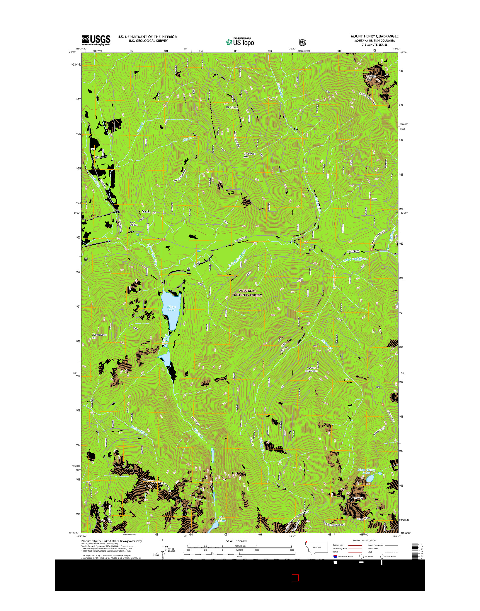 USGS US TOPO 7.5-MINUTE MAP FOR MOUNT HENRY, MT-BC 2017