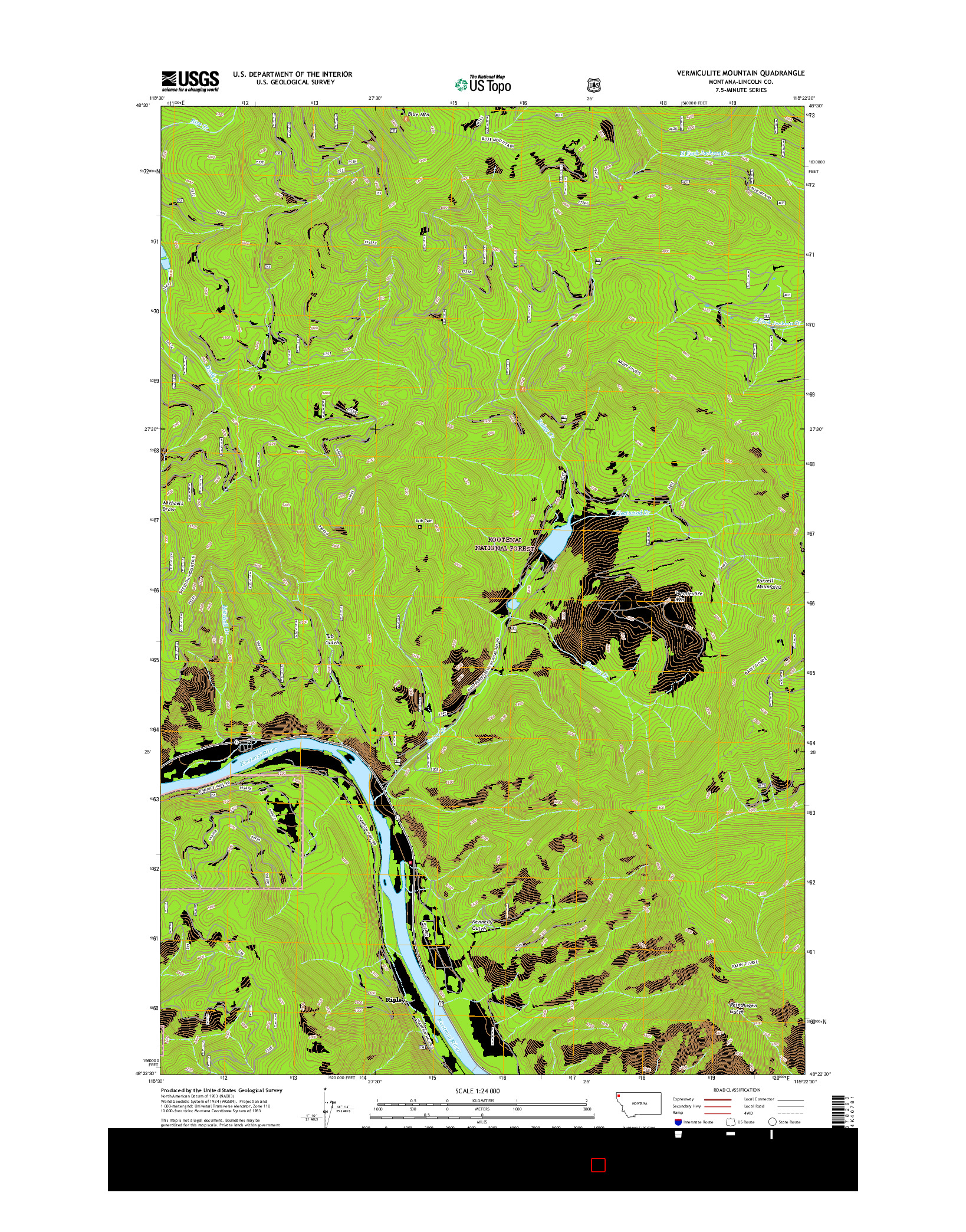 USGS US TOPO 7.5-MINUTE MAP FOR VERMICULITE MOUNTAIN, MT 2017