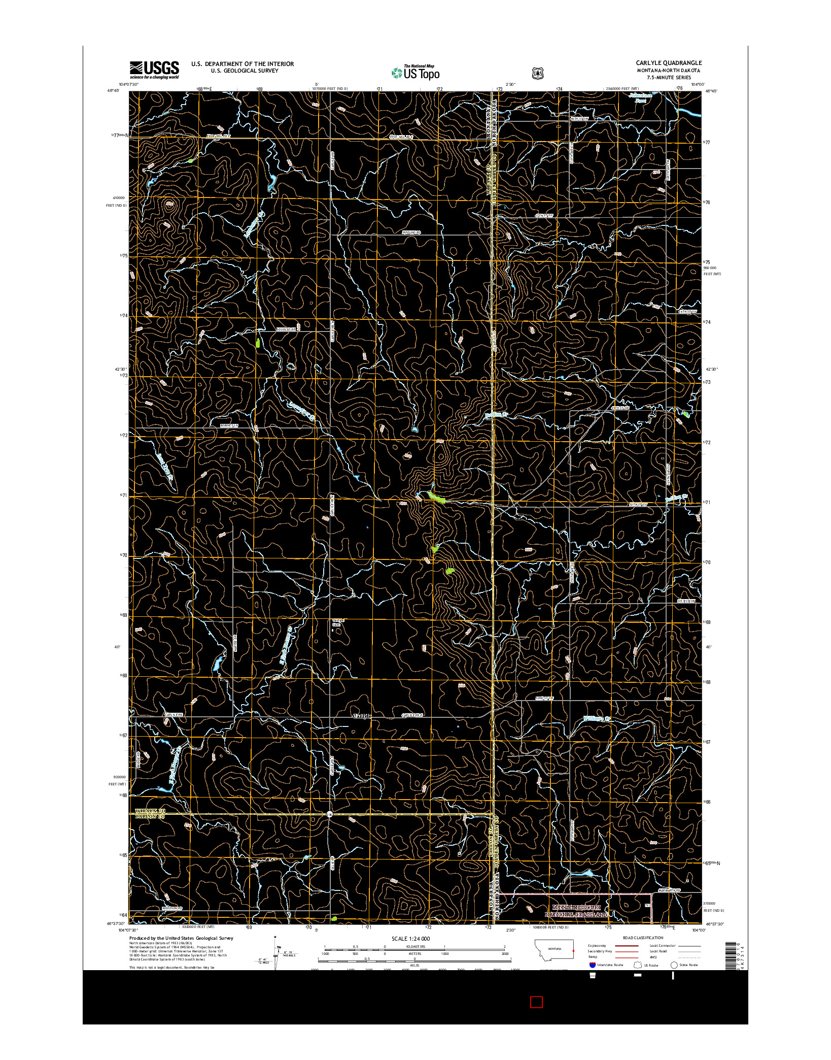 USGS US TOPO 7.5-MINUTE MAP FOR CARLYLE, MT-ND 2017