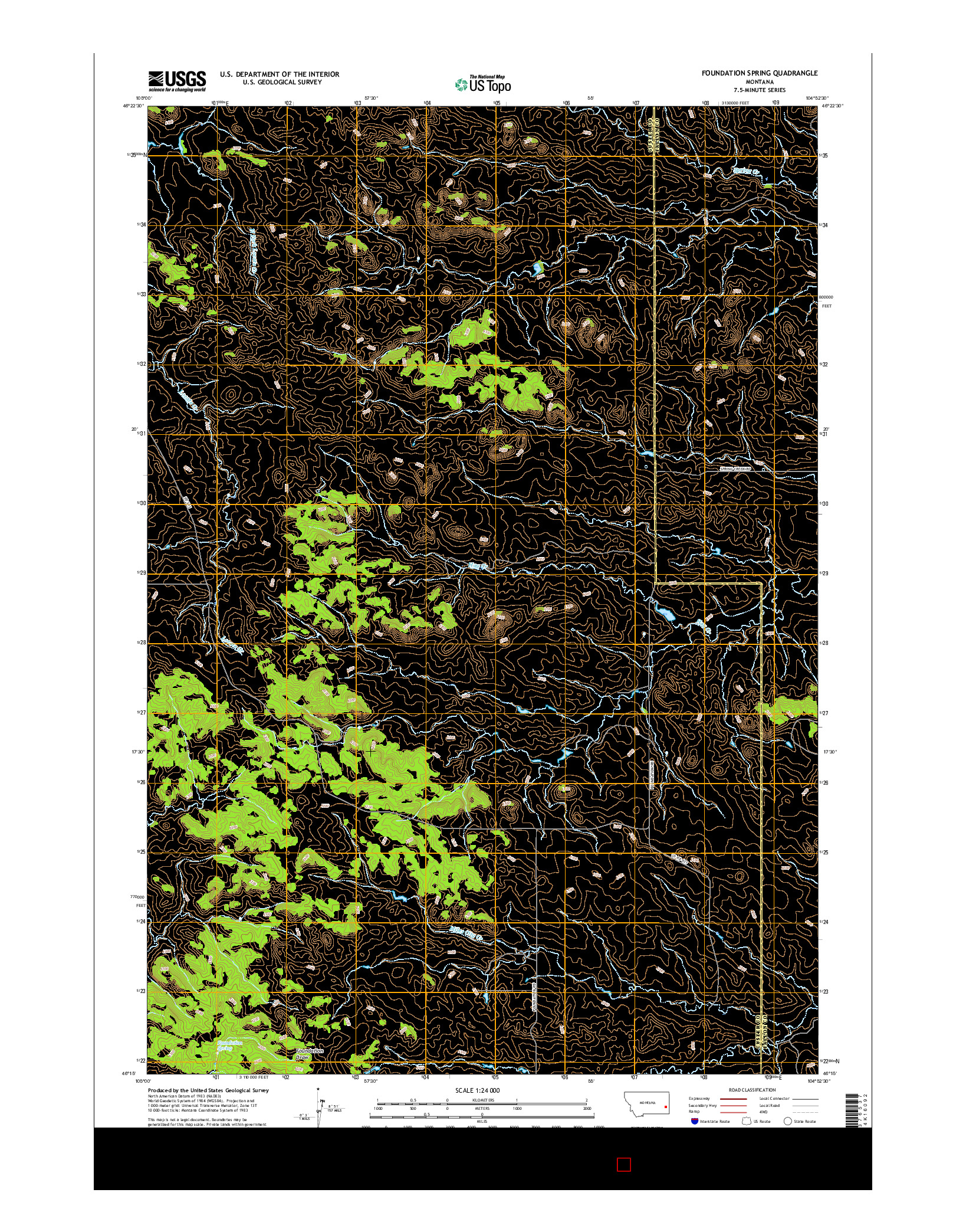 USGS US TOPO 7.5-MINUTE MAP FOR FOUNDATION SPRING, MT 2017