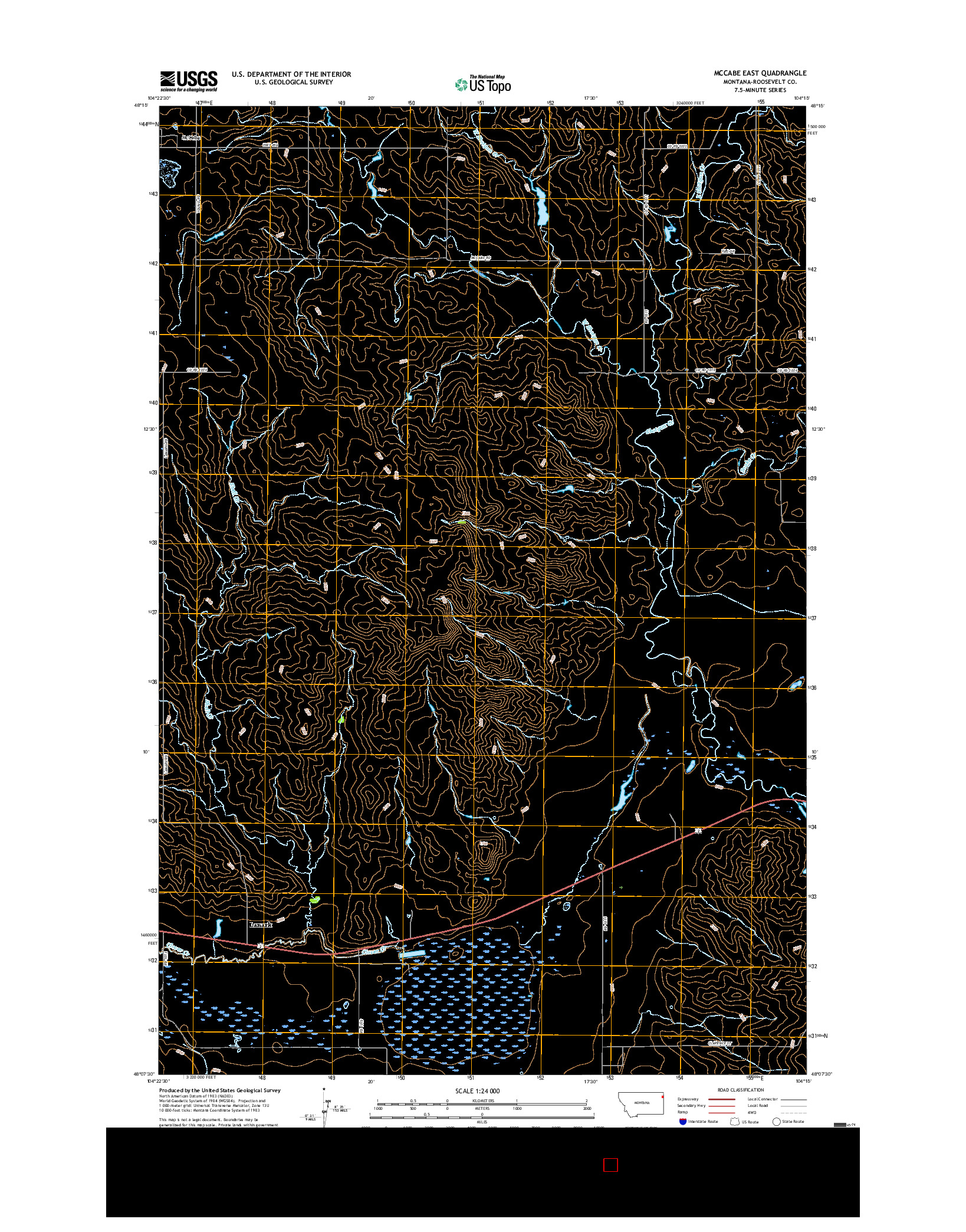 USGS US TOPO 7.5-MINUTE MAP FOR MCCABE EAST, MT 2017