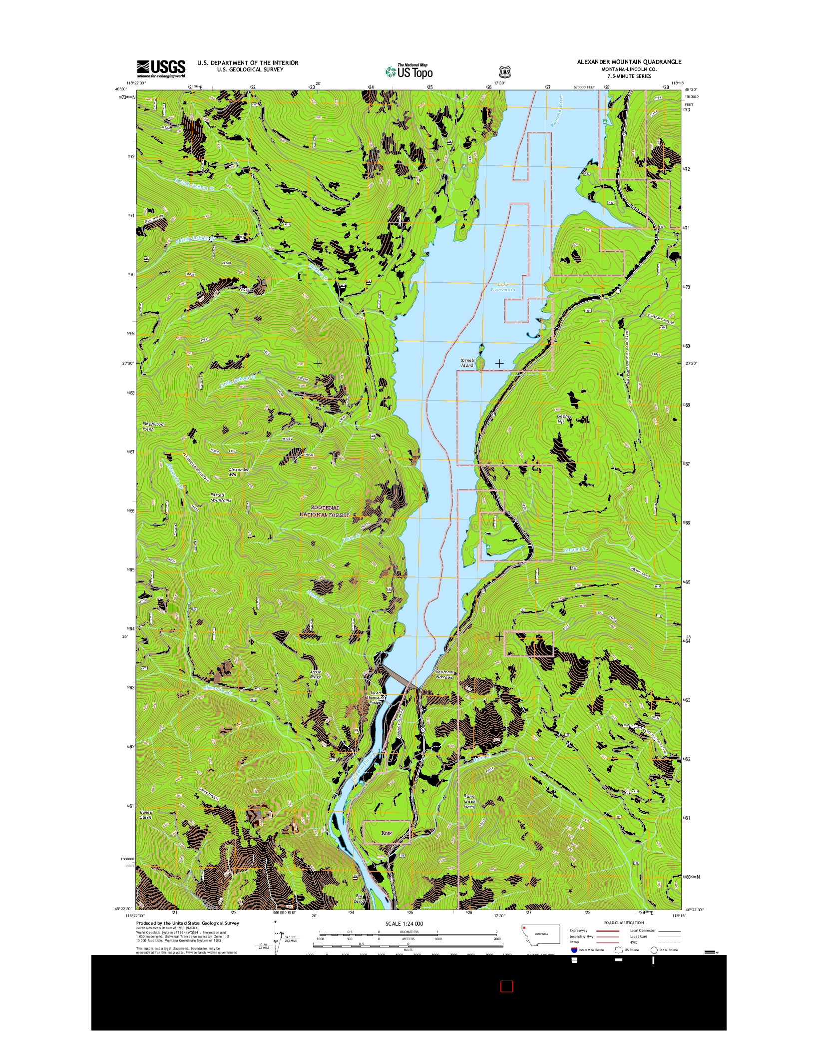 USGS US TOPO 7.5-MINUTE MAP FOR ALEXANDER MOUNTAIN, MT 2017