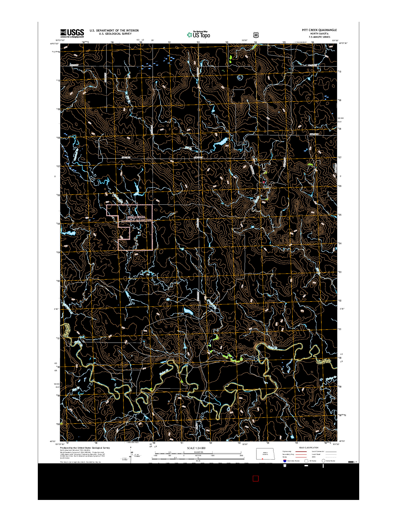 USGS US TOPO 7.5-MINUTE MAP FOR PITT CREEK, ND 2017