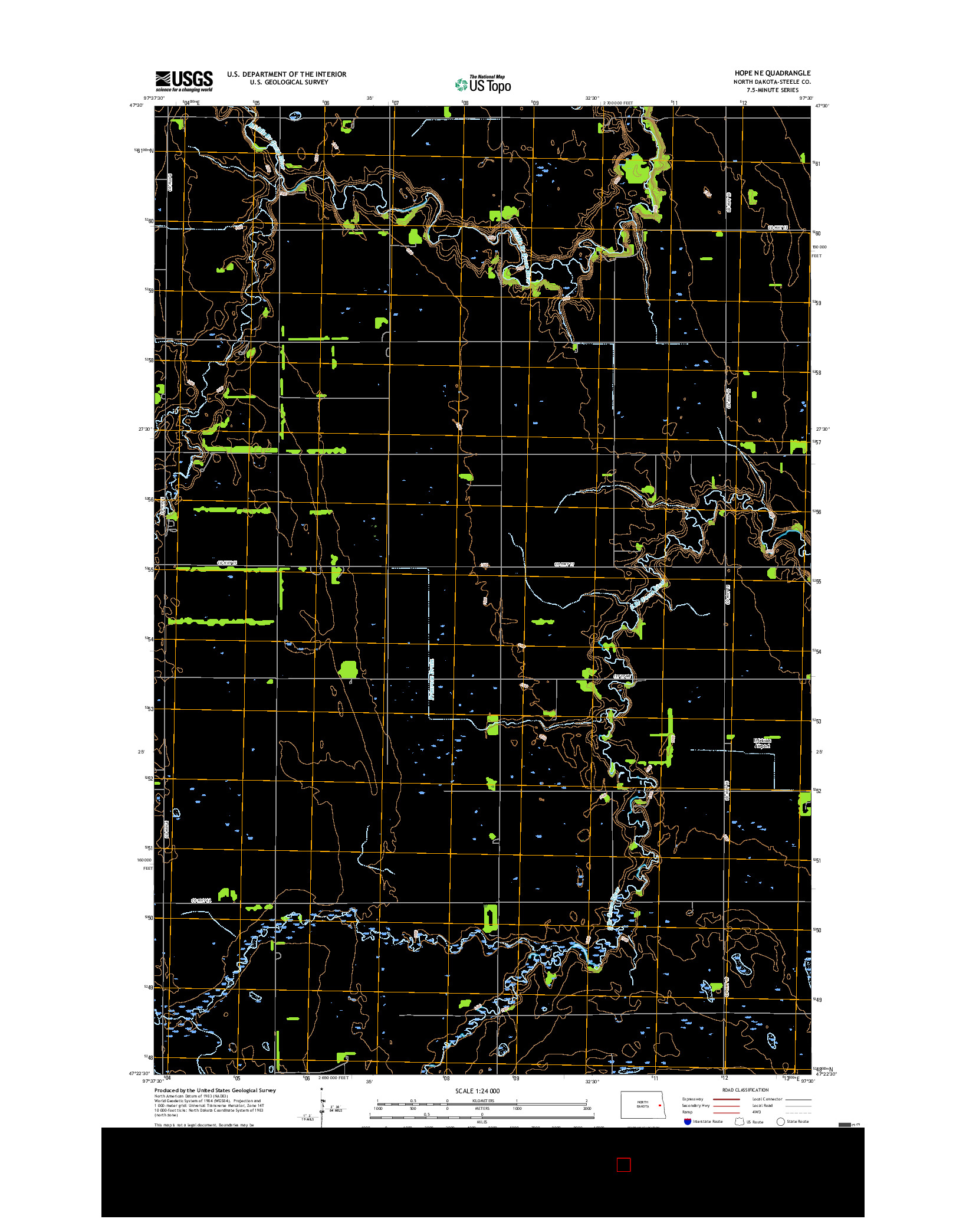 USGS US TOPO 7.5-MINUTE MAP FOR HOPE NE, ND 2017
