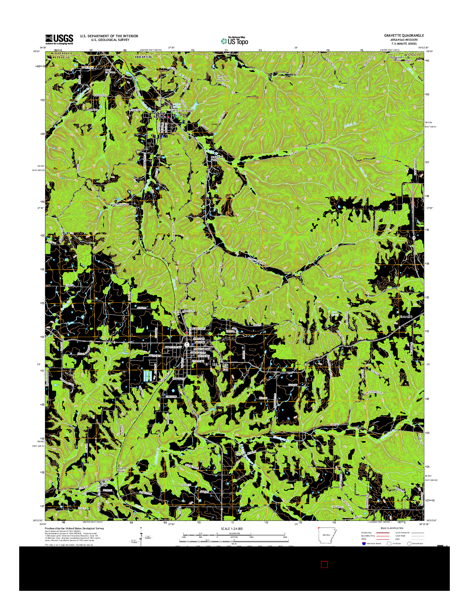 USGS US TOPO 7.5-MINUTE MAP FOR GRAVETTE, AR-MO 2017