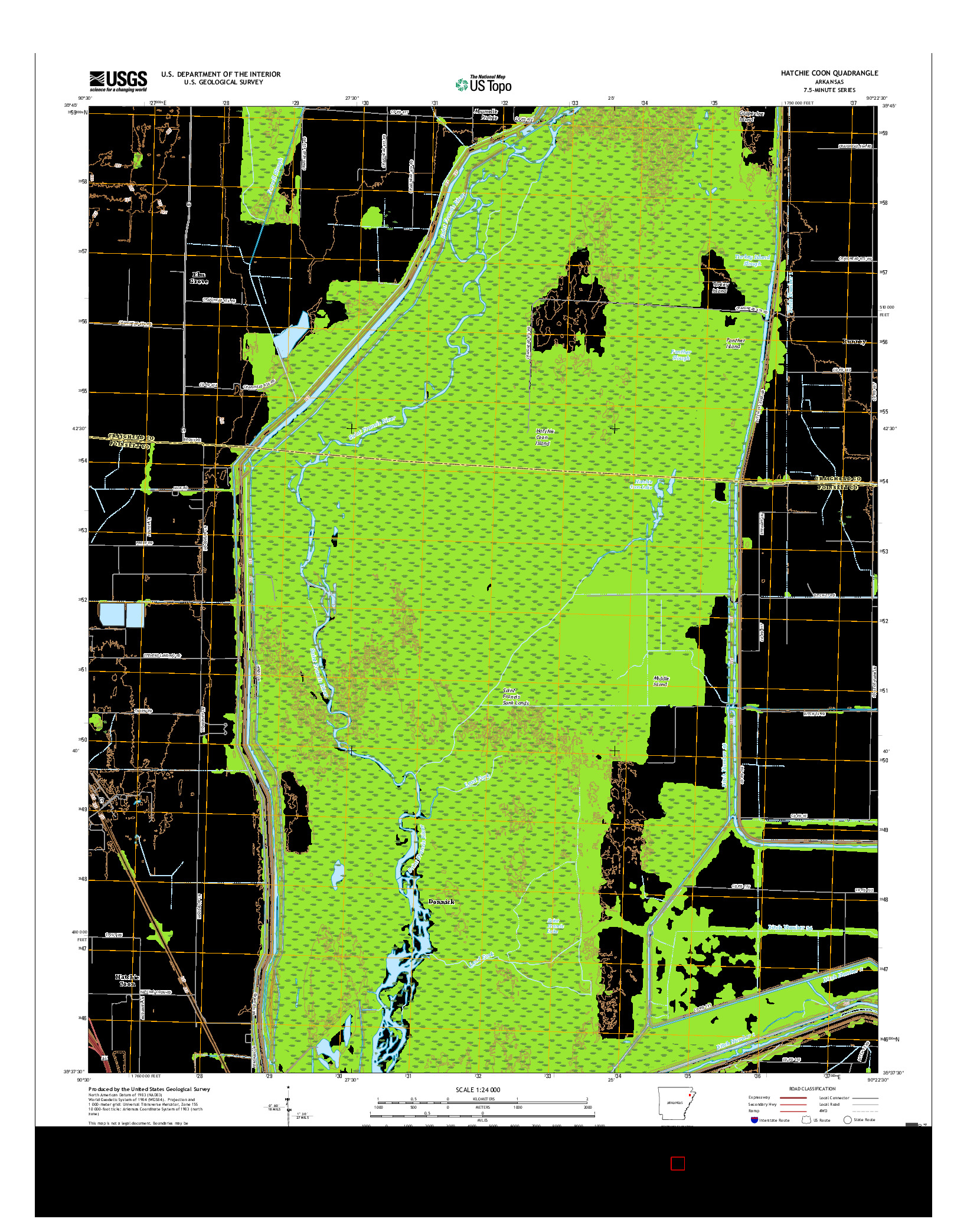 USGS US TOPO 7.5-MINUTE MAP FOR HATCHIE COON, AR 2017