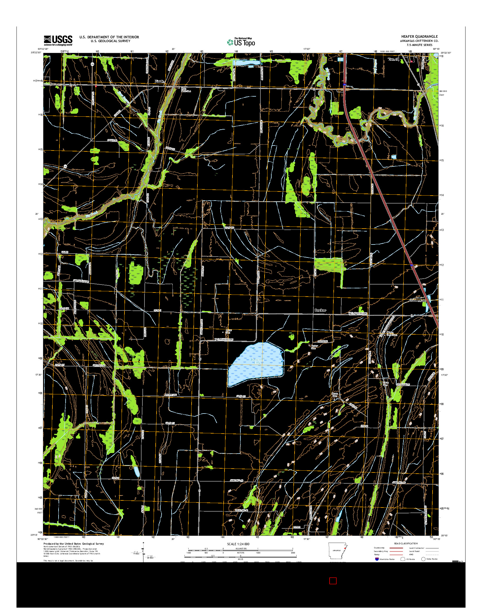 USGS US TOPO 7.5-MINUTE MAP FOR HEAFER, AR 2017