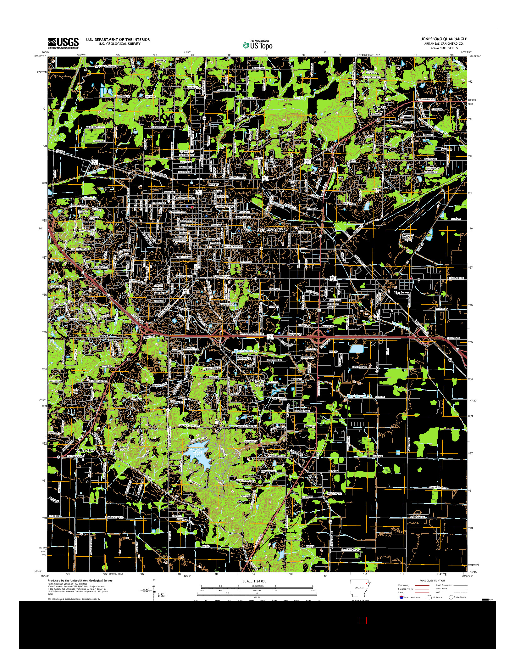 USGS US TOPO 7.5-MINUTE MAP FOR JONESBORO, AR 2017