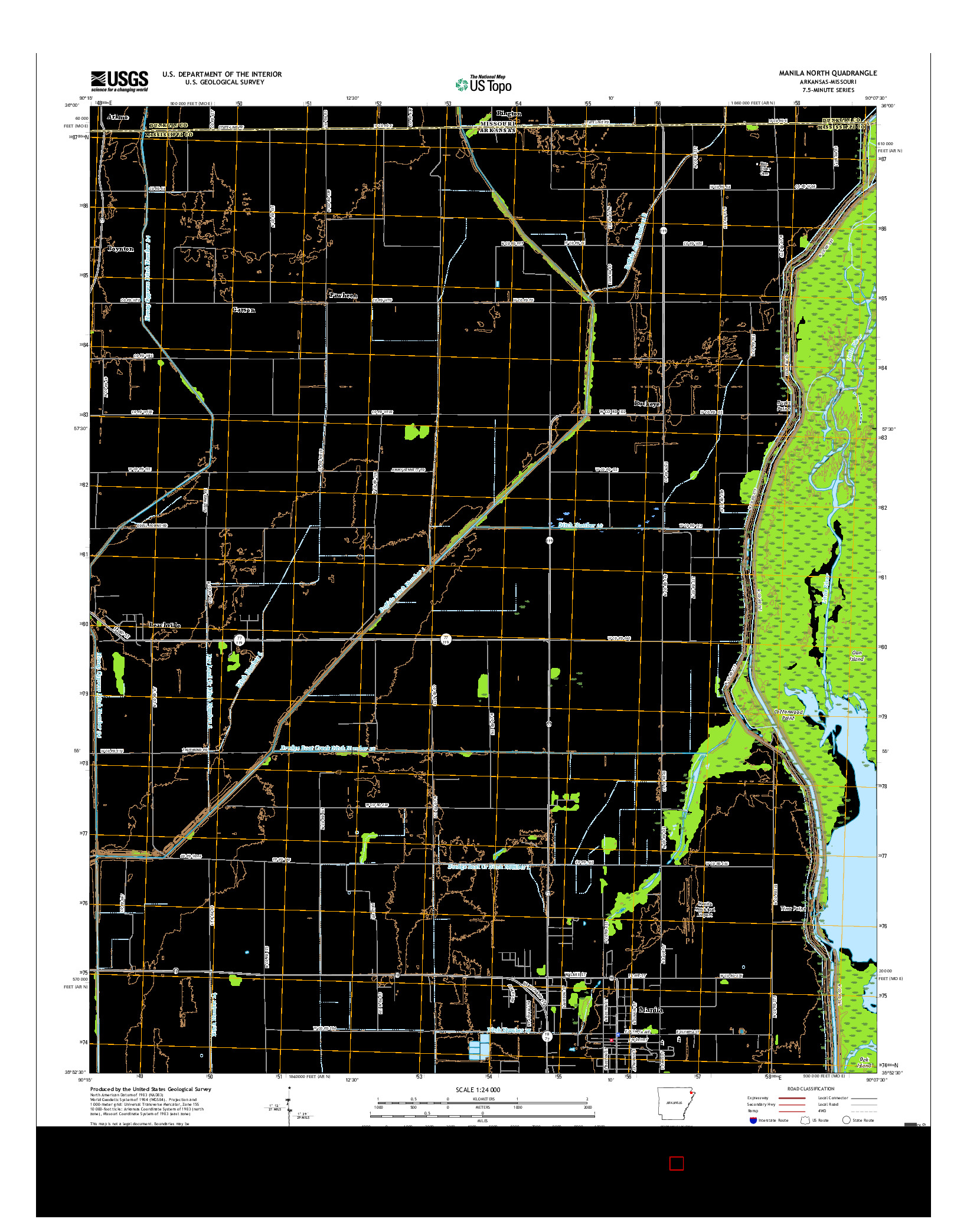 USGS US TOPO 7.5-MINUTE MAP FOR MANILA NORTH, AR-MO 2017