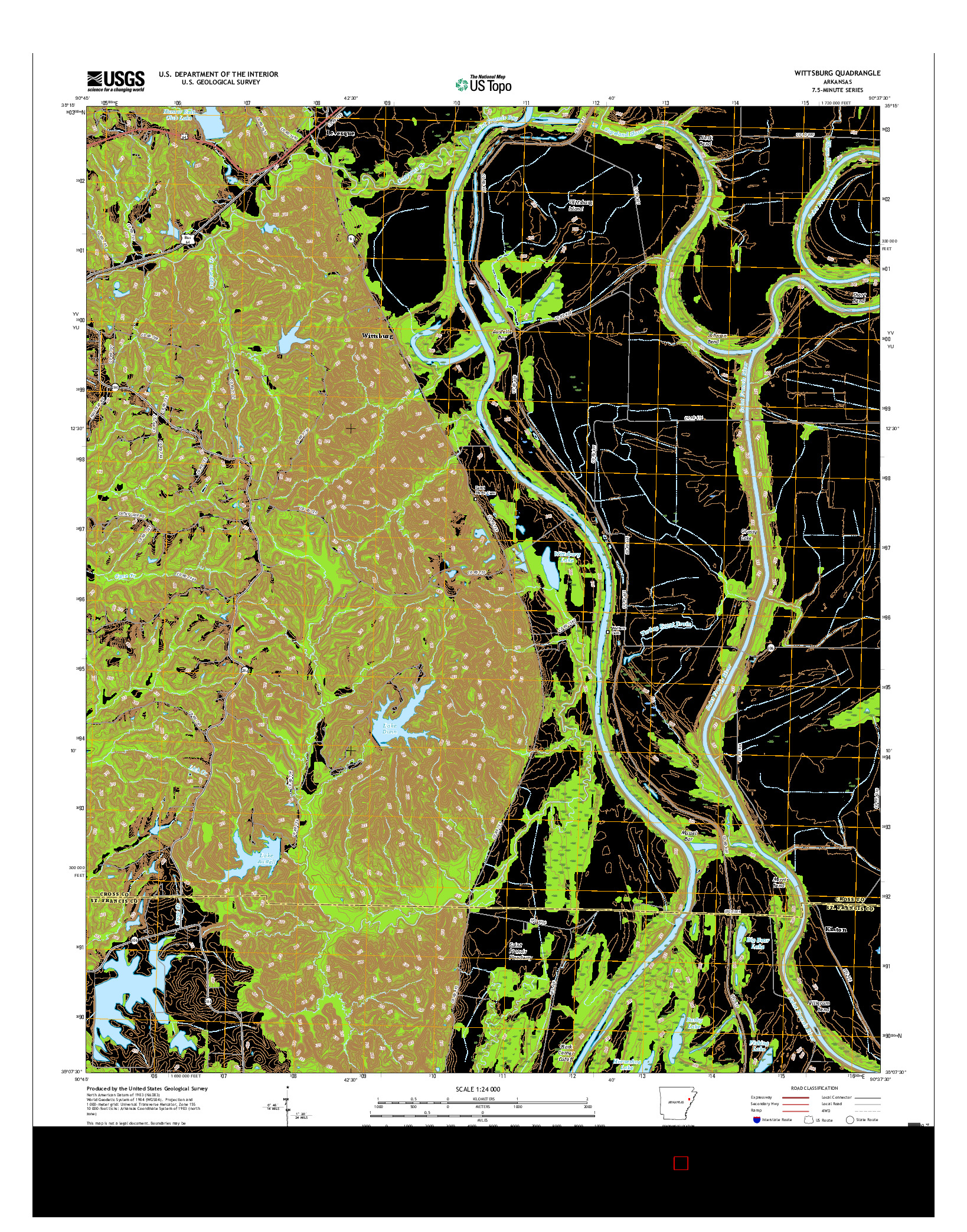 USGS US TOPO 7.5-MINUTE MAP FOR WITTSBURG, AR 2017