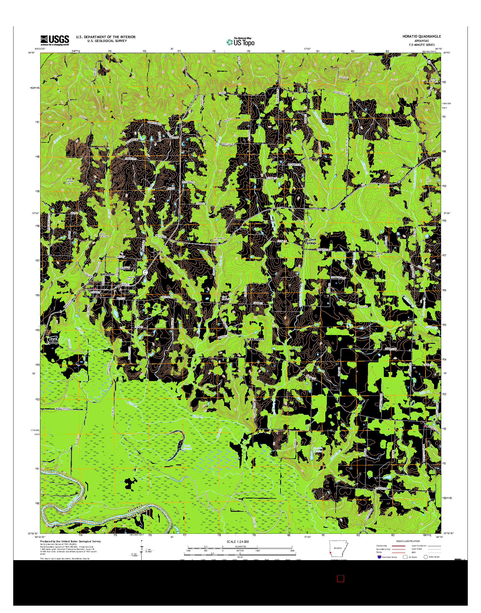 USGS US TOPO 7.5-MINUTE MAP FOR HORATIO, AR 2017