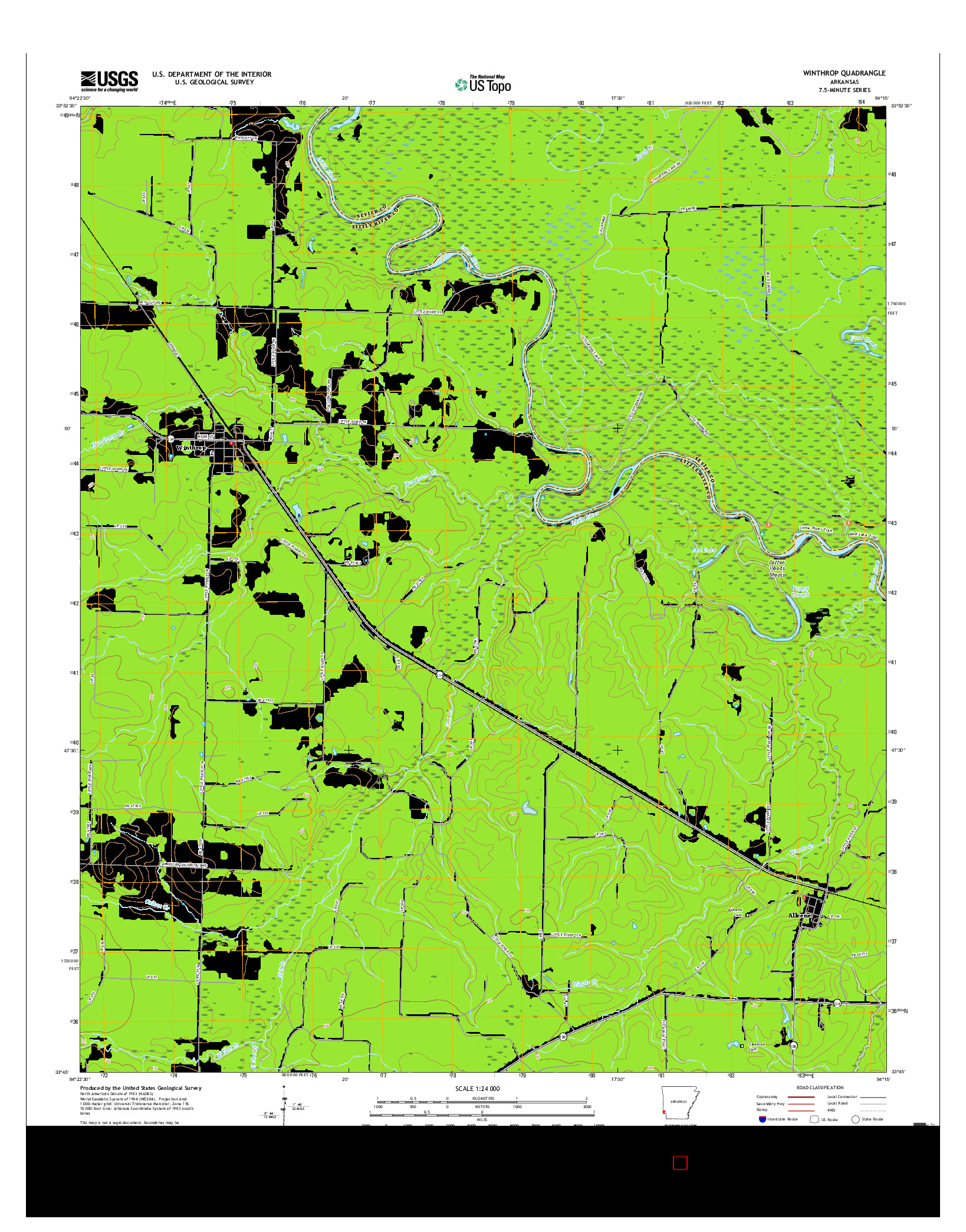 USGS US TOPO 7.5-MINUTE MAP FOR WINTHROP, AR 2017